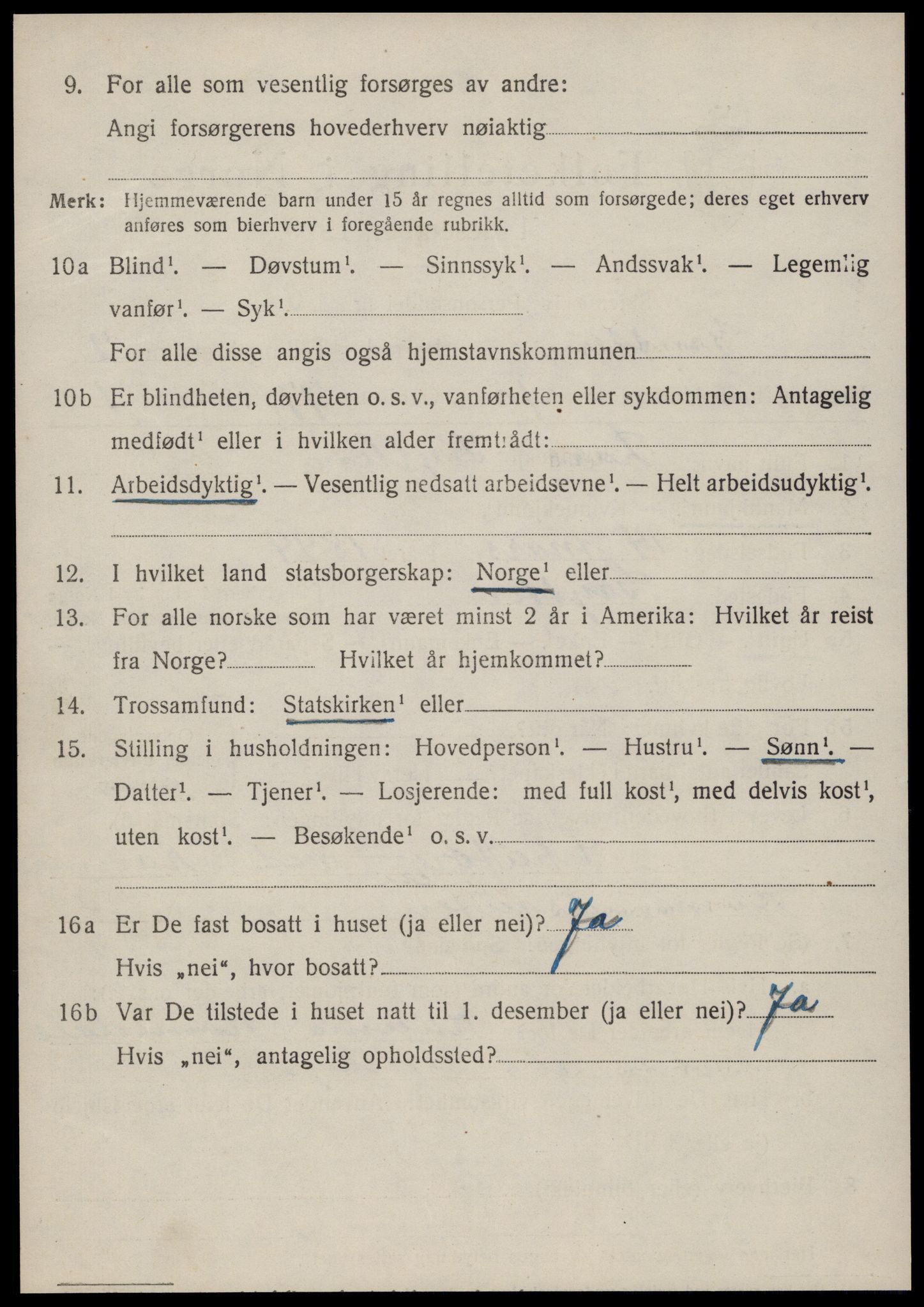 SAT, 1920 census for Grytten, 1920, p. 4975