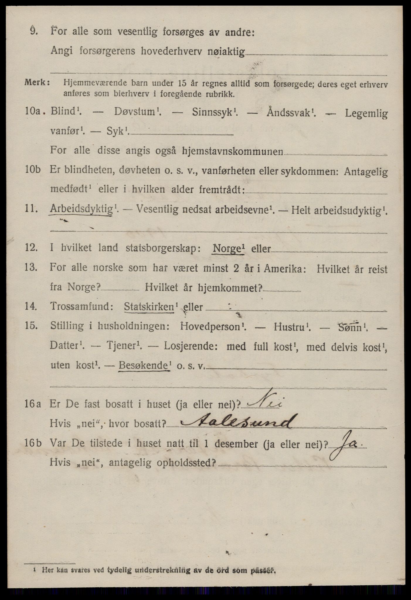 SAT, 1920 census for Borgund, 1920, p. 11065