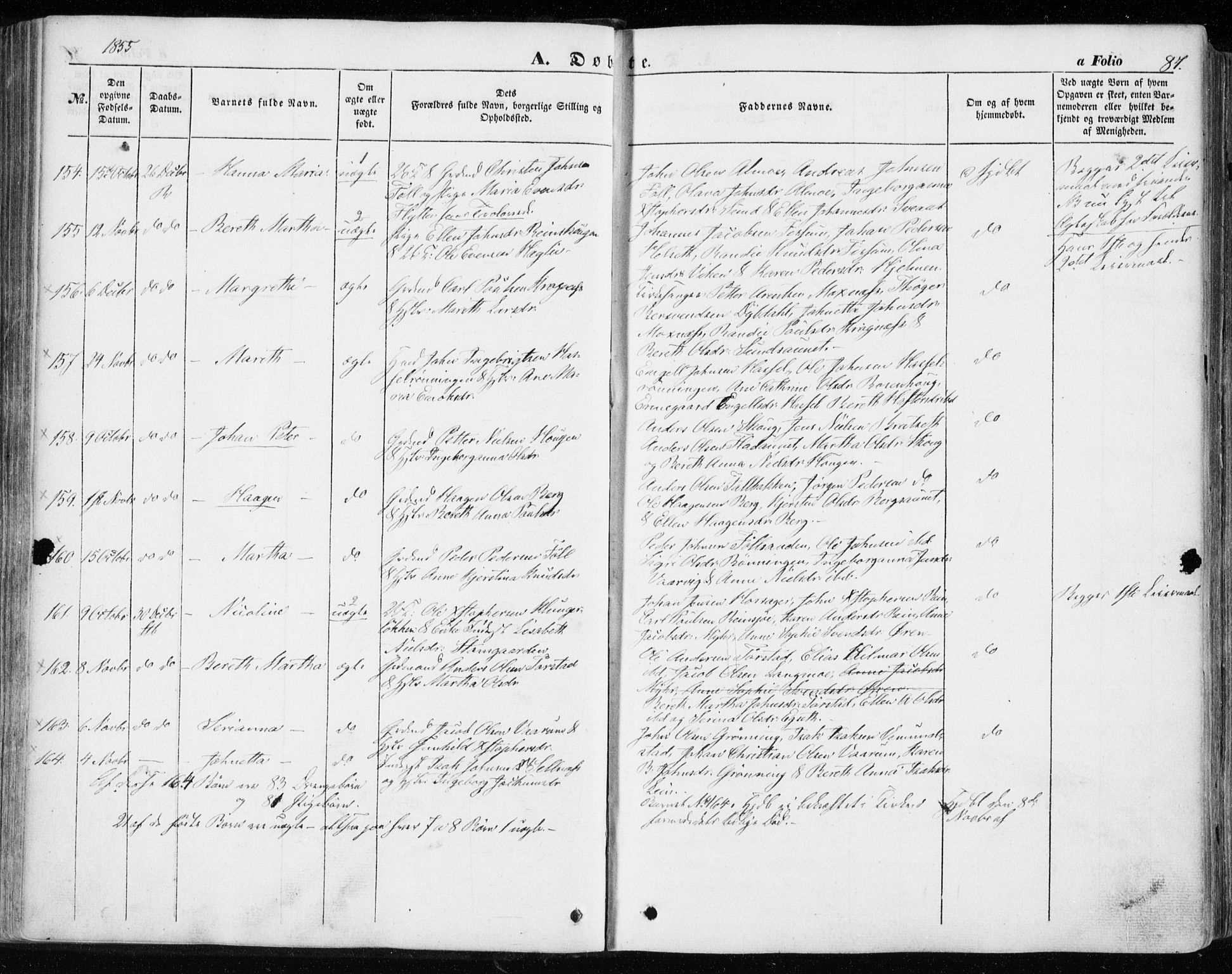 Ministerialprotokoller, klokkerbøker og fødselsregistre - Sør-Trøndelag, SAT/A-1456/646/L0611: Parish register (official) no. 646A09, 1848-1857, p. 87