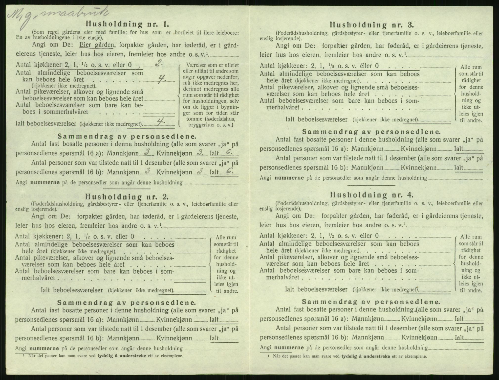 SAK, 1920 census for Øyestad, 1920, p. 301