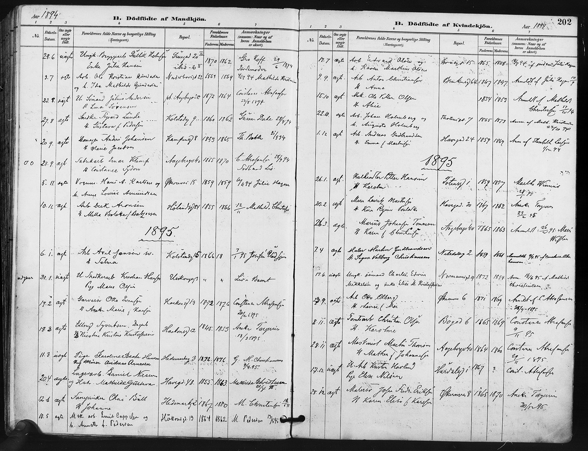 Kampen prestekontor Kirkebøker, SAO/A-10853/F/Fa/L0005: Parish register (official) no. I 5, 1890-1902, p. 202