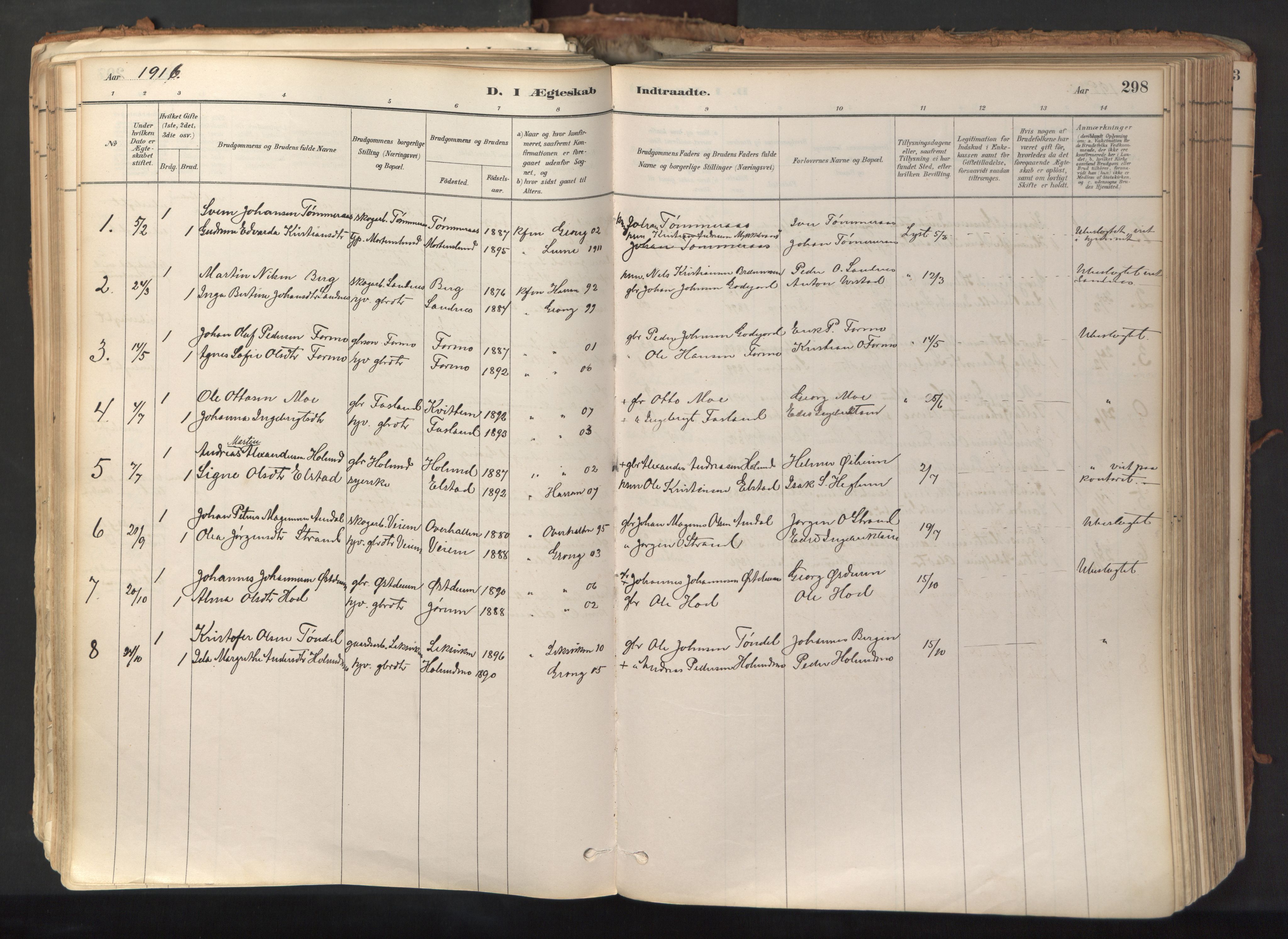 Ministerialprotokoller, klokkerbøker og fødselsregistre - Nord-Trøndelag, SAT/A-1458/758/L0519: Parish register (official) no. 758A04, 1880-1926, p. 298