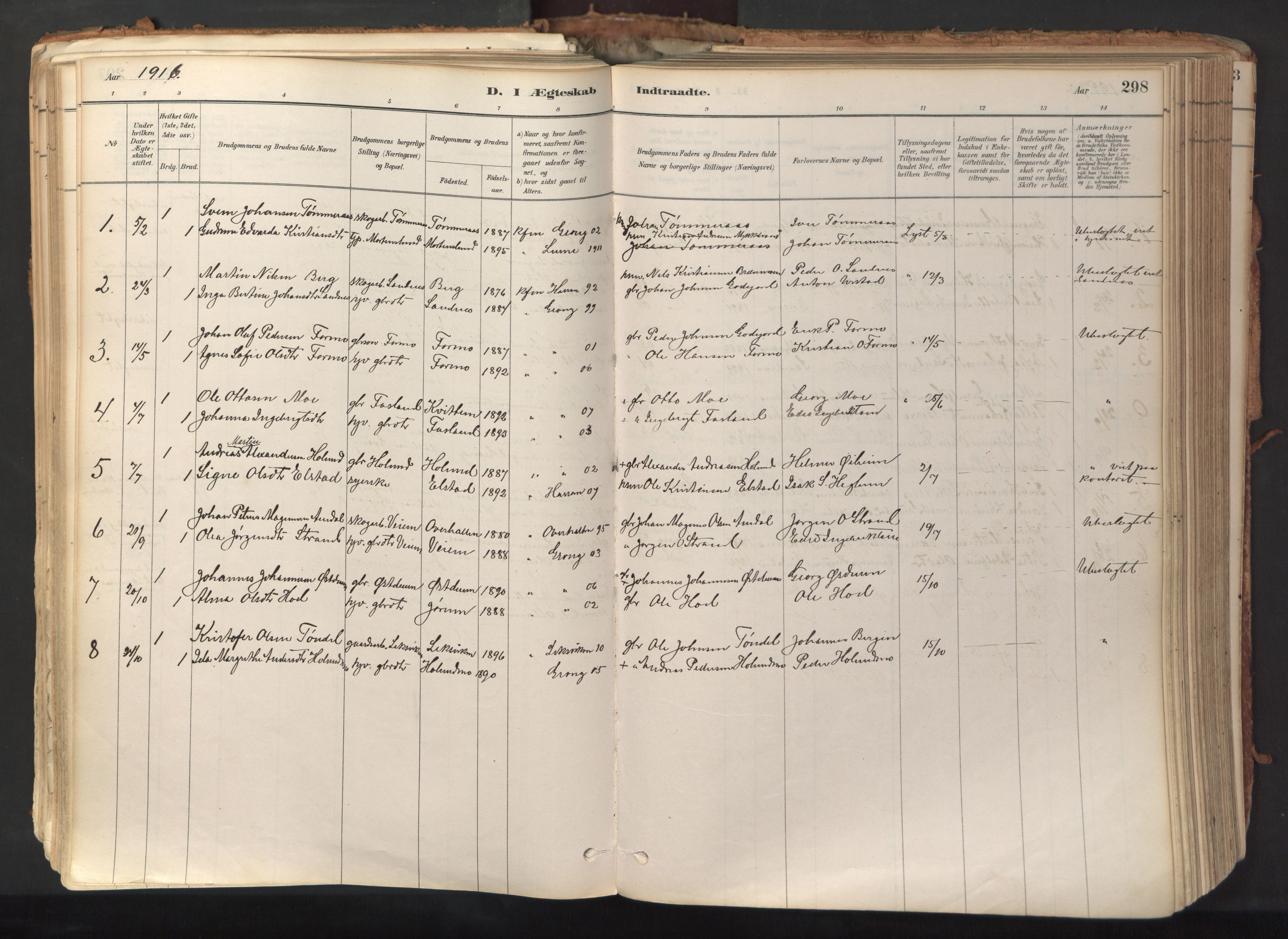 Ministerialprotokoller, klokkerbøker og fødselsregistre - Nord-Trøndelag, AV/SAT-A-1458/758/L0519: Parish register (official) no. 758A04, 1880-1926, p. 298