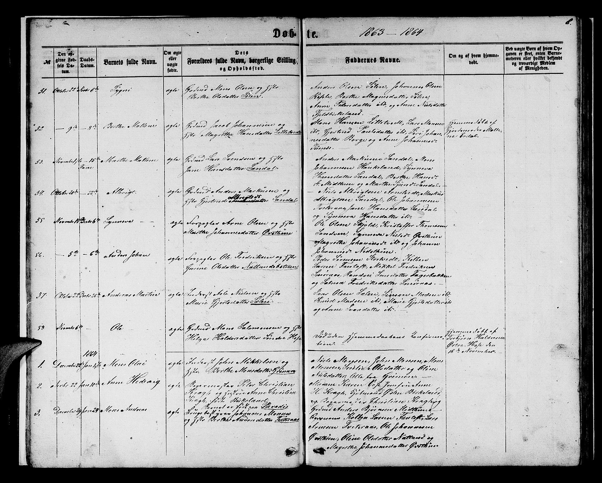 Birkeland Sokneprestembete, SAB/A-74601/H/Hab: Parish register (copy) no. A 2, 1863-1876, p. 8