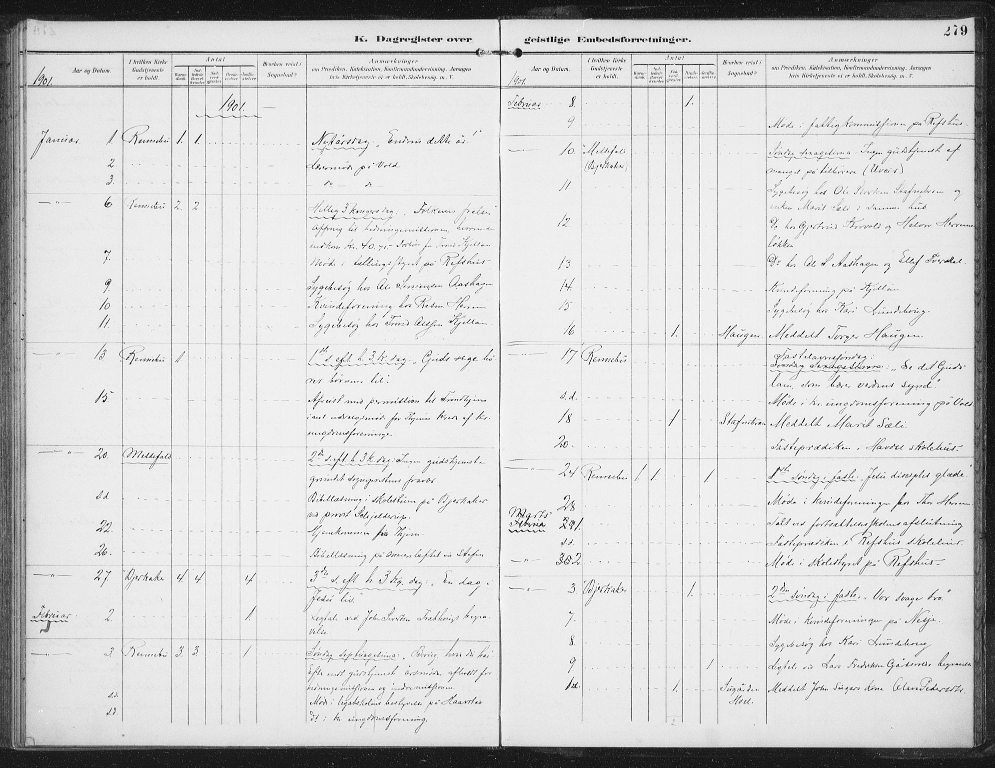Ministerialprotokoller, klokkerbøker og fødselsregistre - Sør-Trøndelag, SAT/A-1456/674/L0872: Parish register (official) no. 674A04, 1897-1907, p. 279