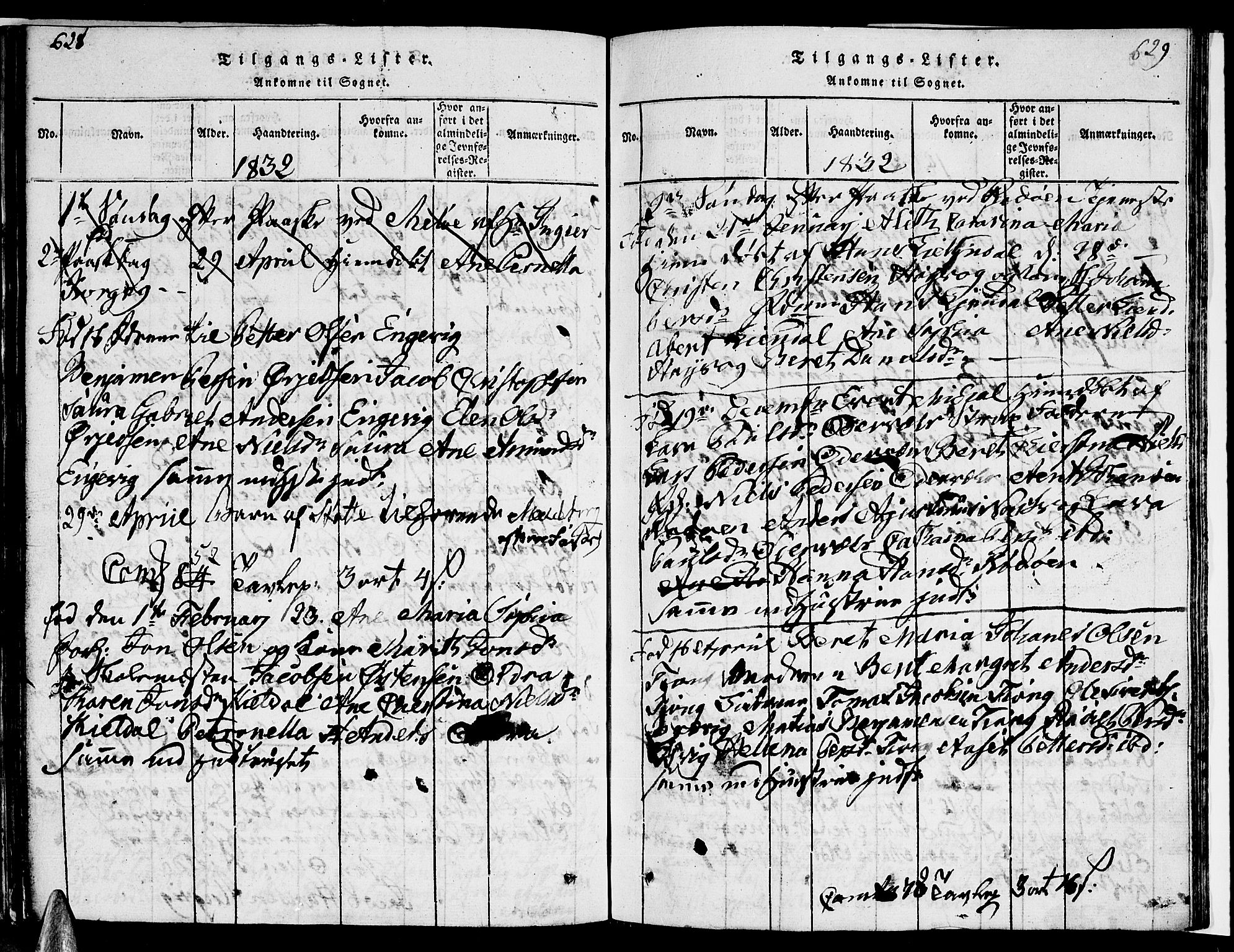 Ministerialprotokoller, klokkerbøker og fødselsregistre - Nordland, AV/SAT-A-1459/841/L0616: Parish register (copy) no. 841C01 /1, 1820-1832, p. 628-629