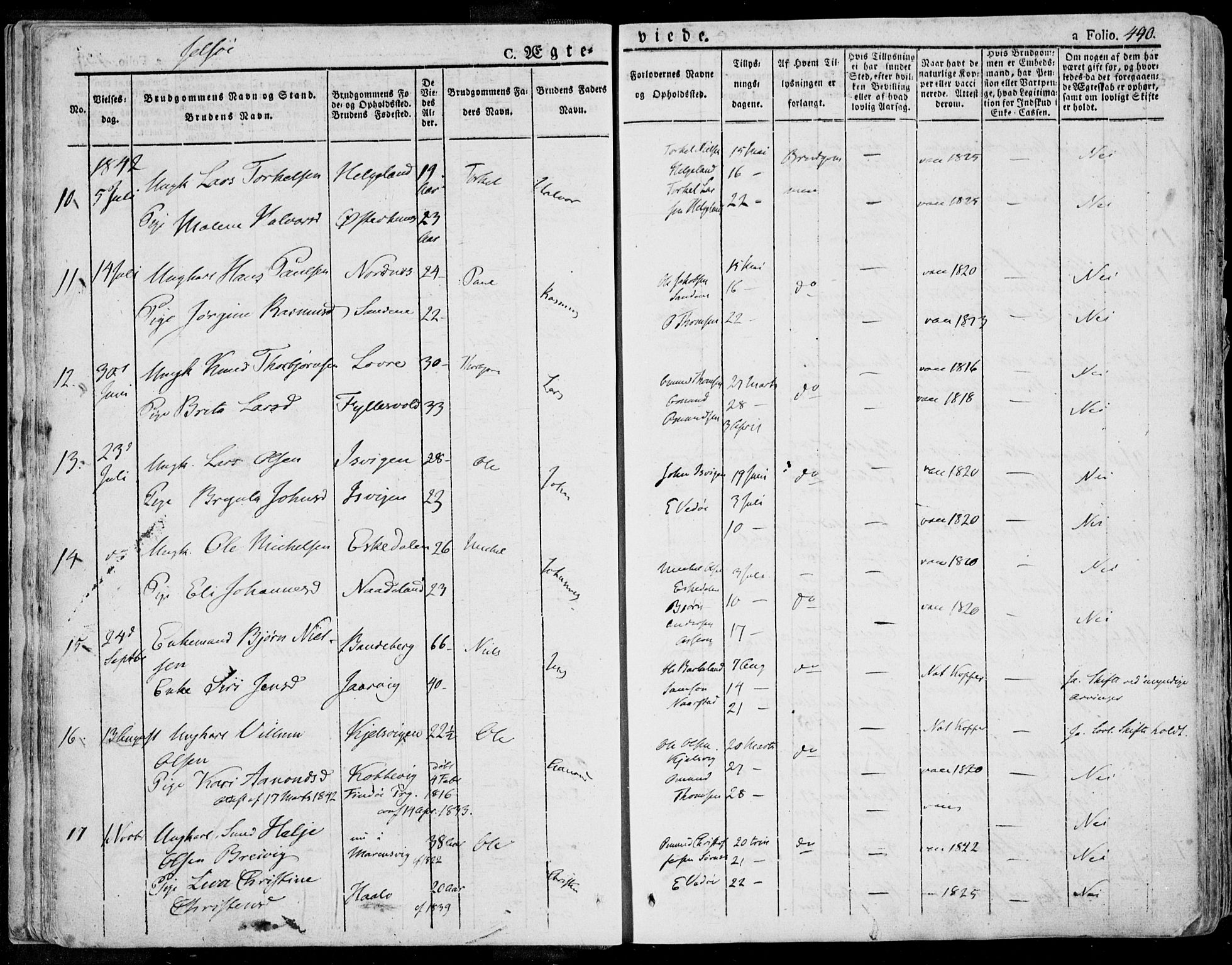 Jelsa sokneprestkontor, AV/SAST-A-101842/01/IV: Parish register (official) no. A 6.2, 1828-1853, p. 440