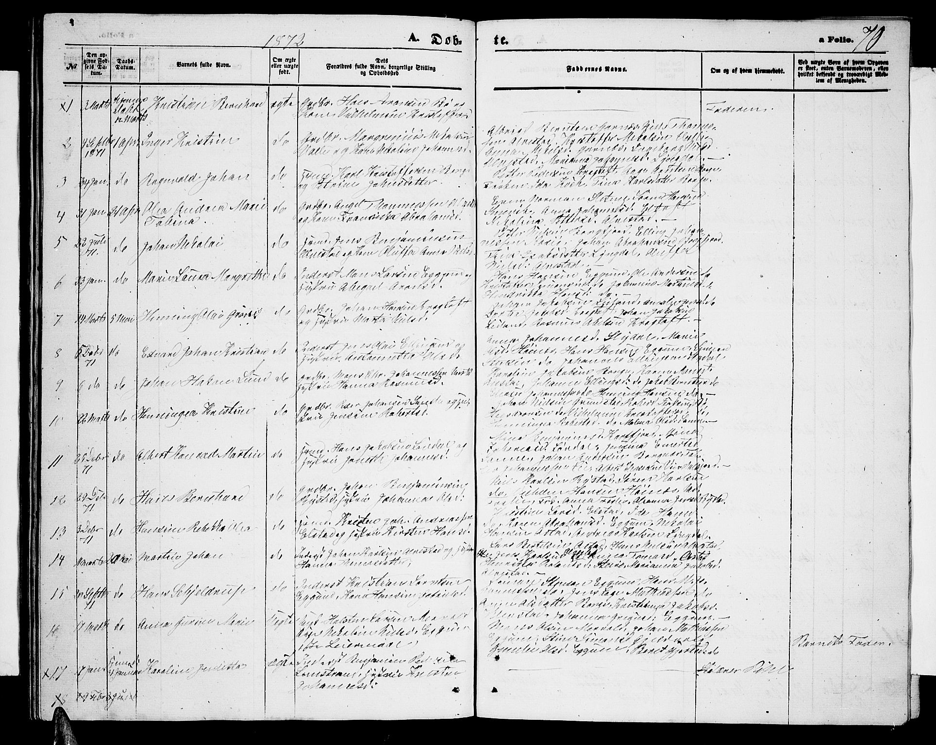 Ministerialprotokoller, klokkerbøker og fødselsregistre - Nordland, AV/SAT-A-1459/880/L1140: Parish register (copy) no. 880C02, 1861-1875, p. 70