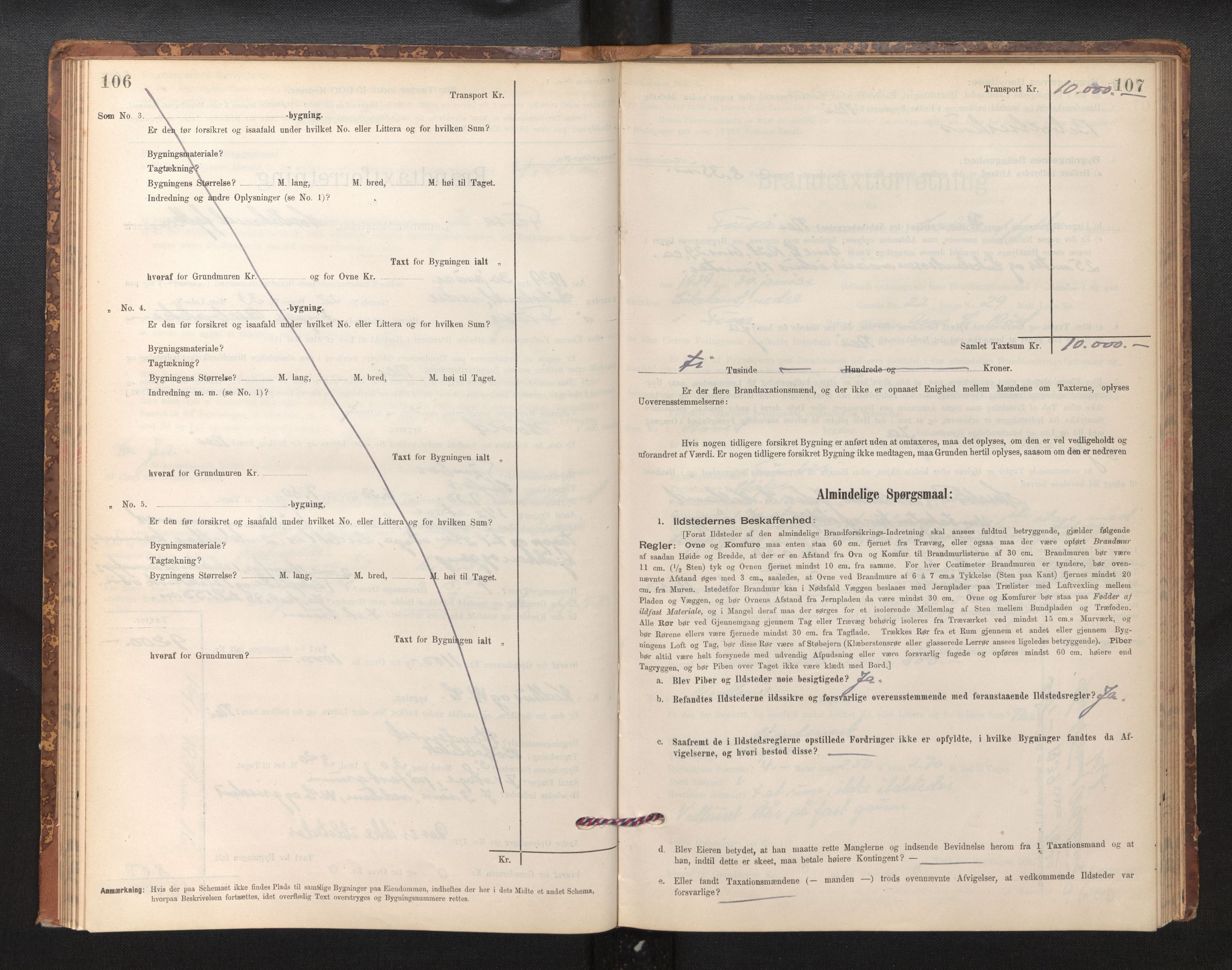 Lensmannen i Fusa, AV/SAB-A-32401/1/0012/L0003: Branntakstprotokoll, skjematakst, 1895-1950, p. 106-107