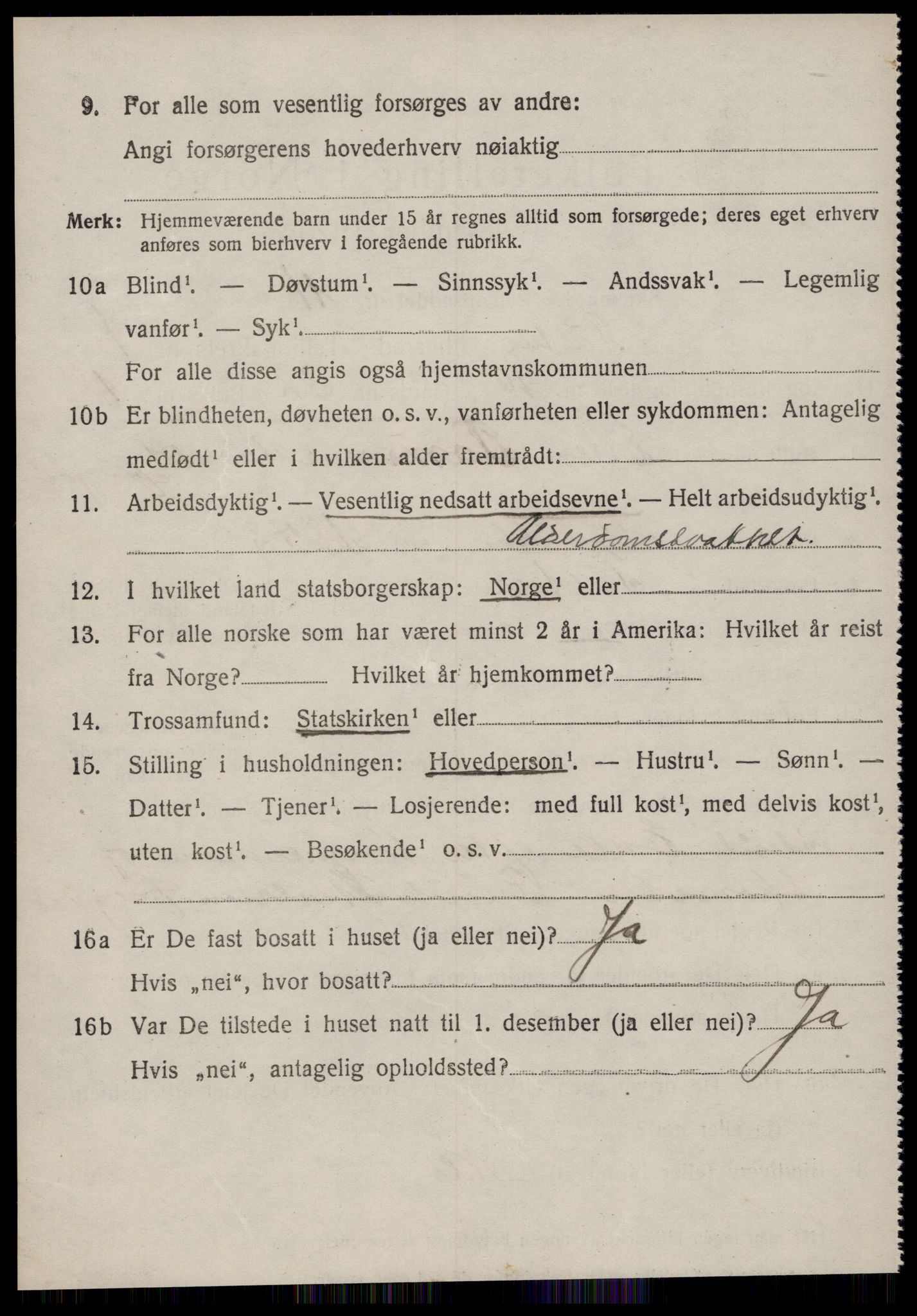 SAT, 1920 census for Tustna, 1920, p. 3254