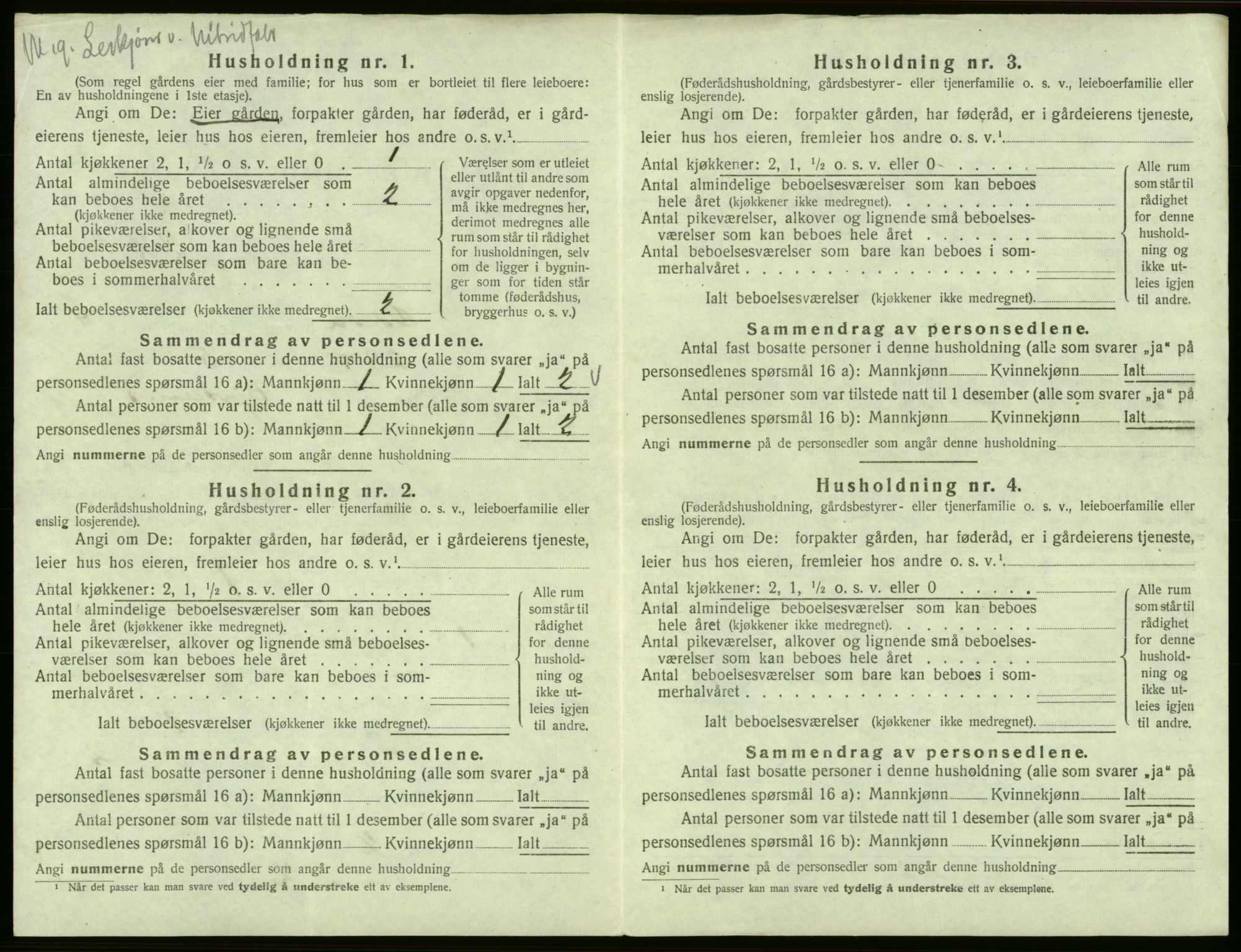 SAB, 1920 census for Odda, 1920, p. 349