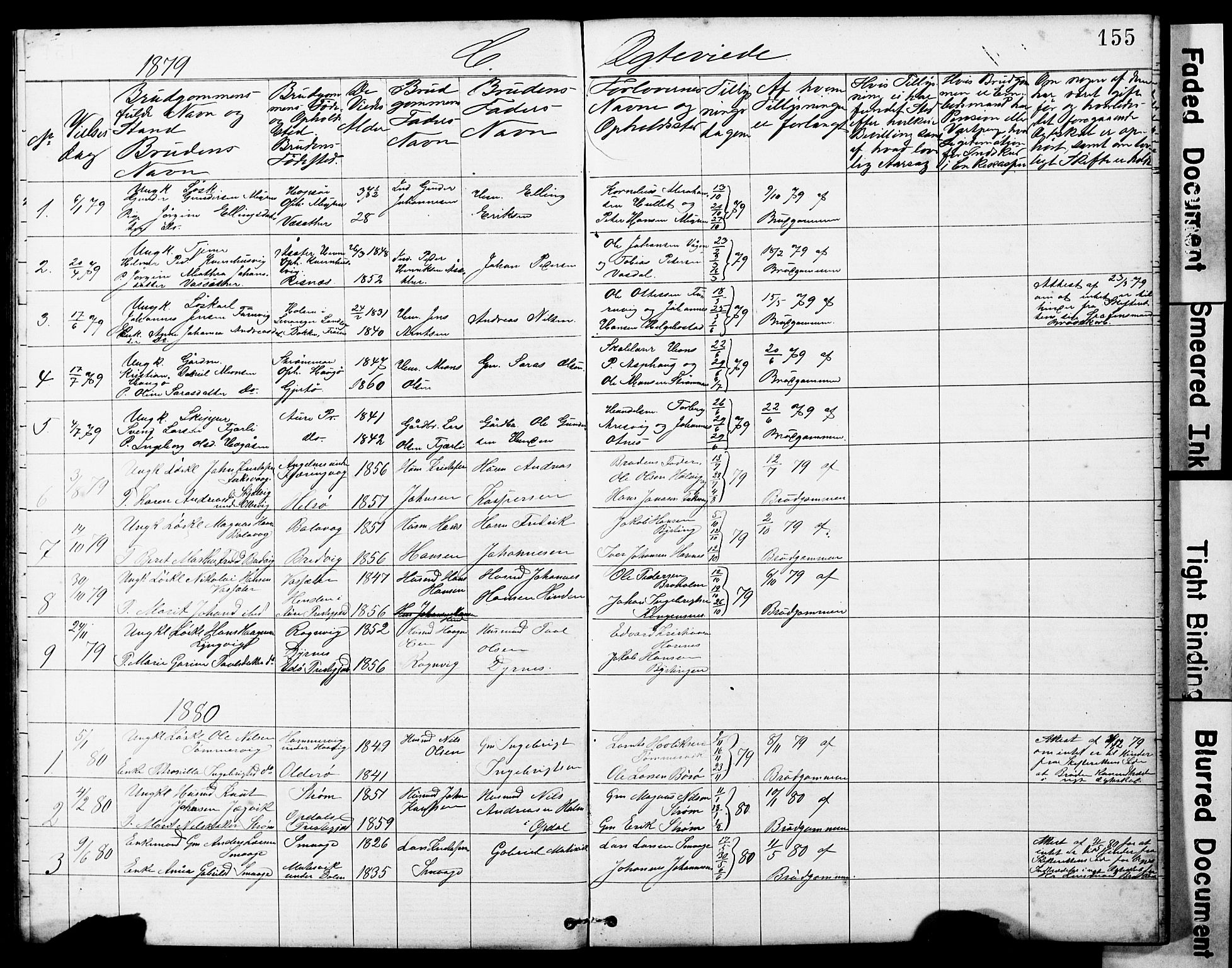 Ministerialprotokoller, klokkerbøker og fødselsregistre - Sør-Trøndelag, SAT/A-1456/634/L0541: Parish register (copy) no. 634C03, 1874-1891, p. 155
