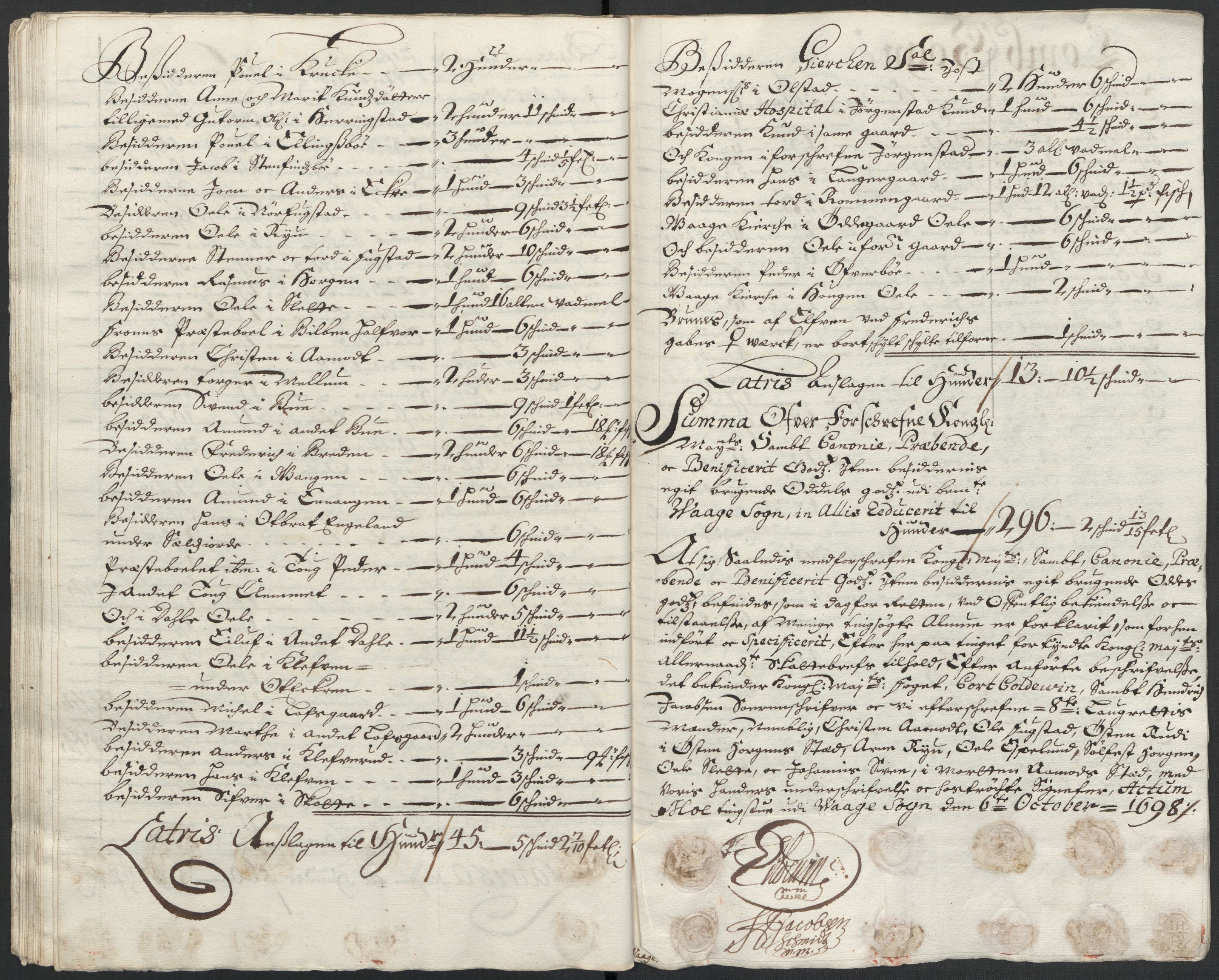 Rentekammeret inntil 1814, Reviderte regnskaper, Fogderegnskap, AV/RA-EA-4092/R17/L1171: Fogderegnskap Gudbrandsdal, 1698, p. 188