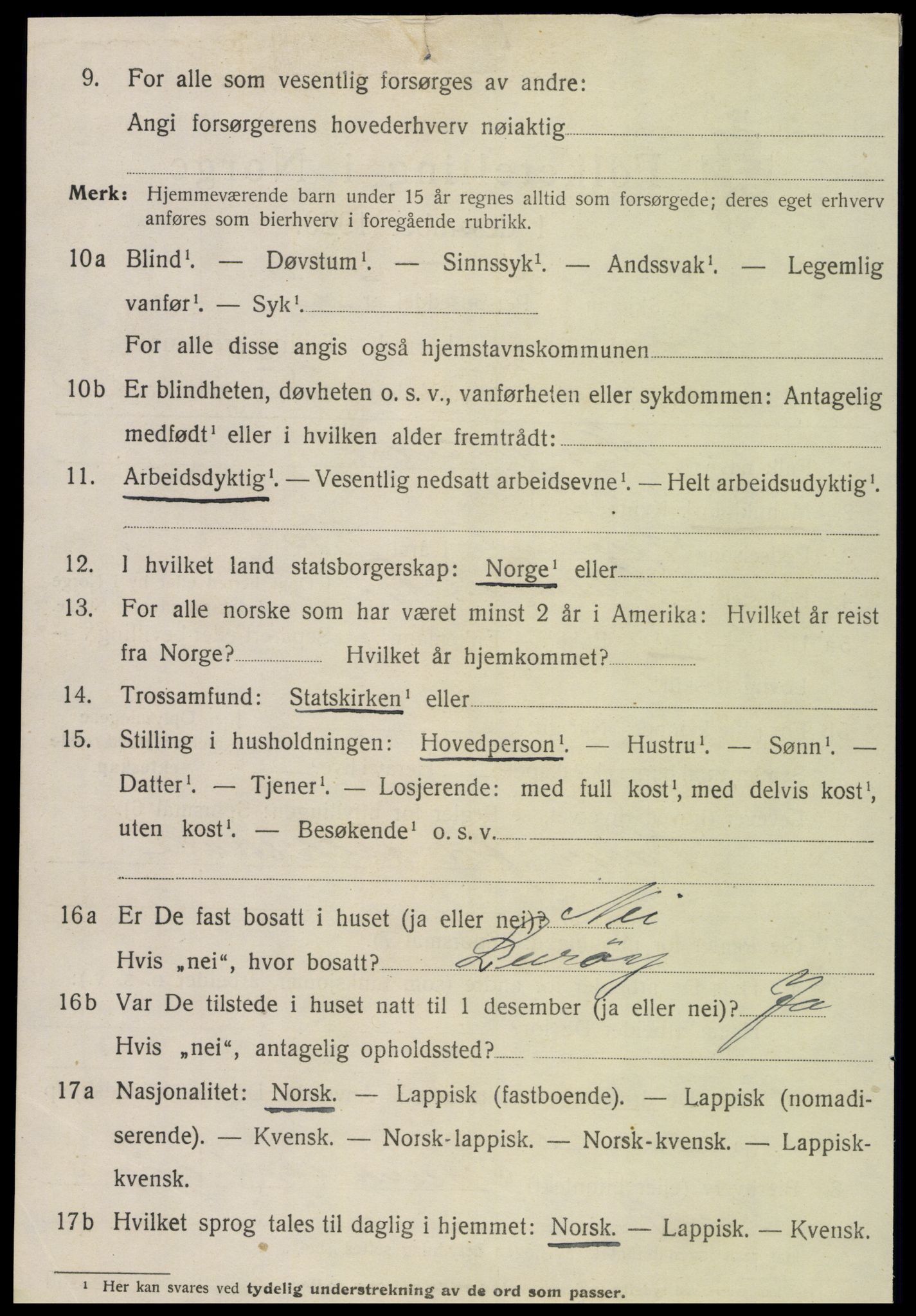 SAT, 1920 census for Rødøy, 1920, p. 3347