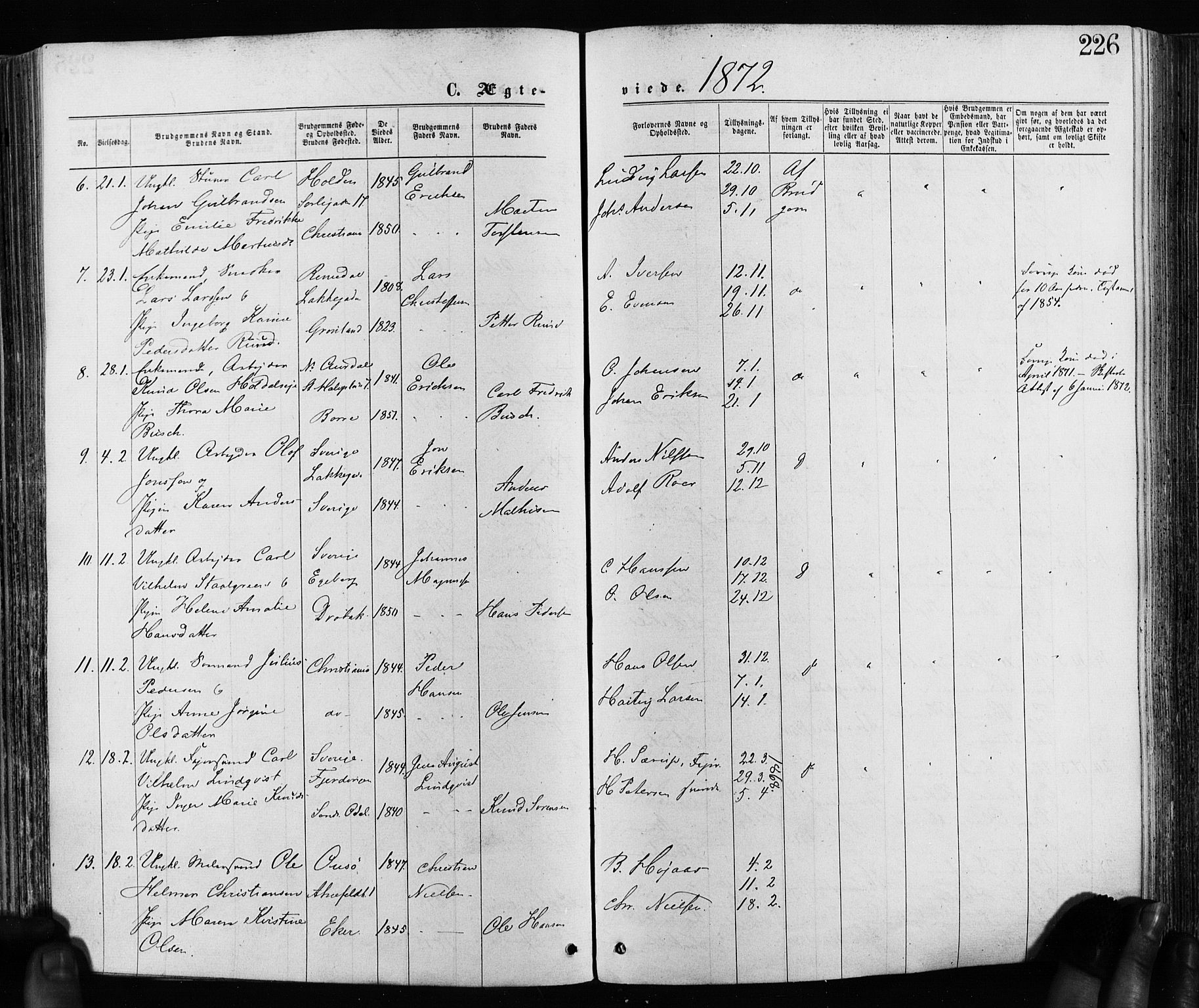 Grønland prestekontor Kirkebøker, SAO/A-10848/F/Fa/L0005: Parish register (official) no. 5, 1869-1880, p. 226