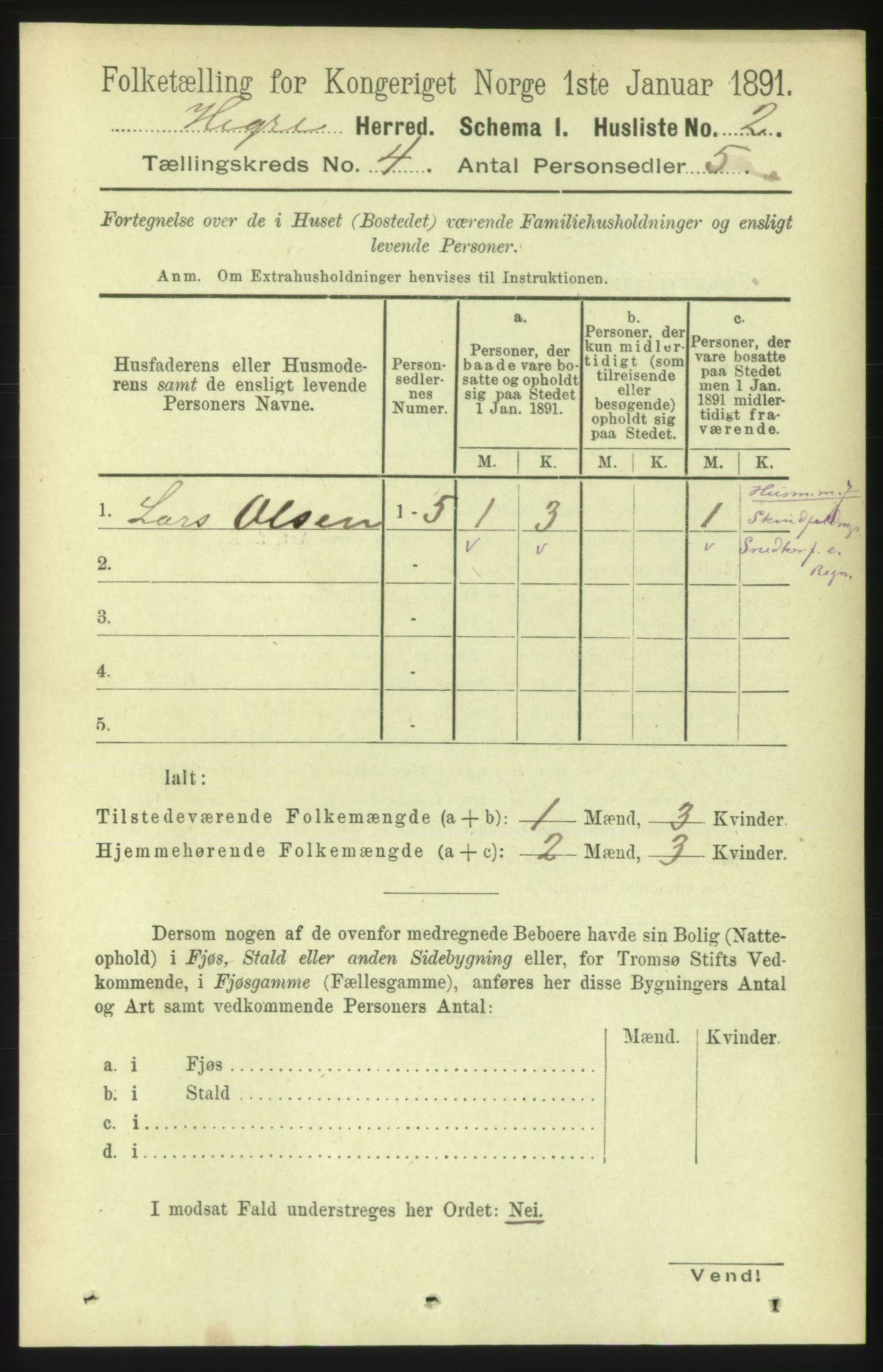 RA, 1891 census for 1712 Hegra, 1891, p. 1417