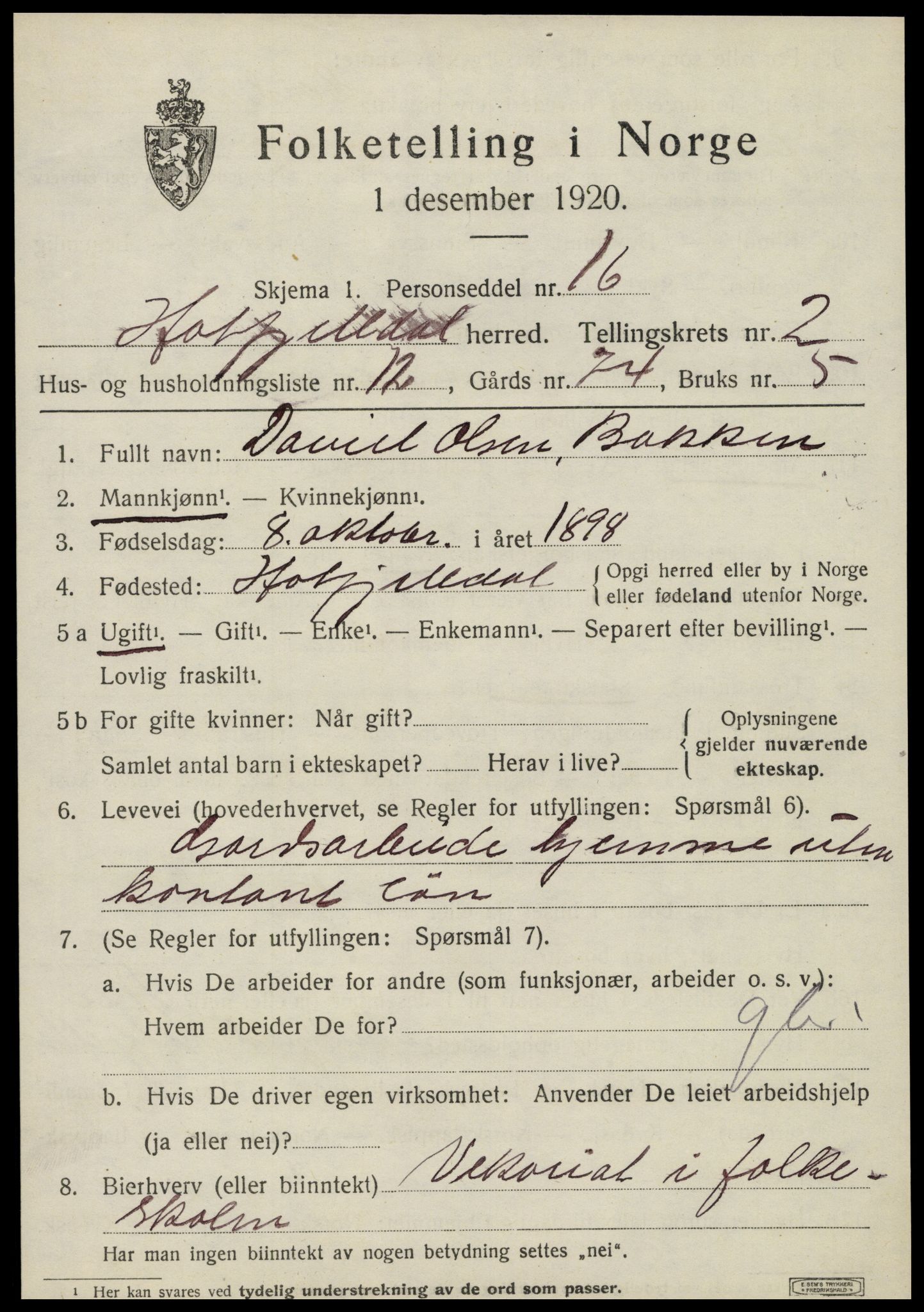 SAT, 1920 census for Hattfjelldal, 1920, p. 780