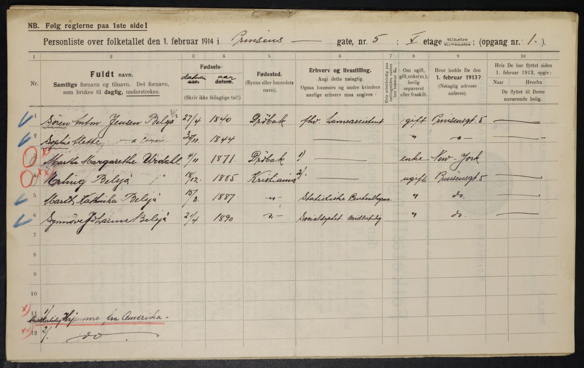 OBA, Municipal Census 1914 for Kristiania, 1914, p. 81284