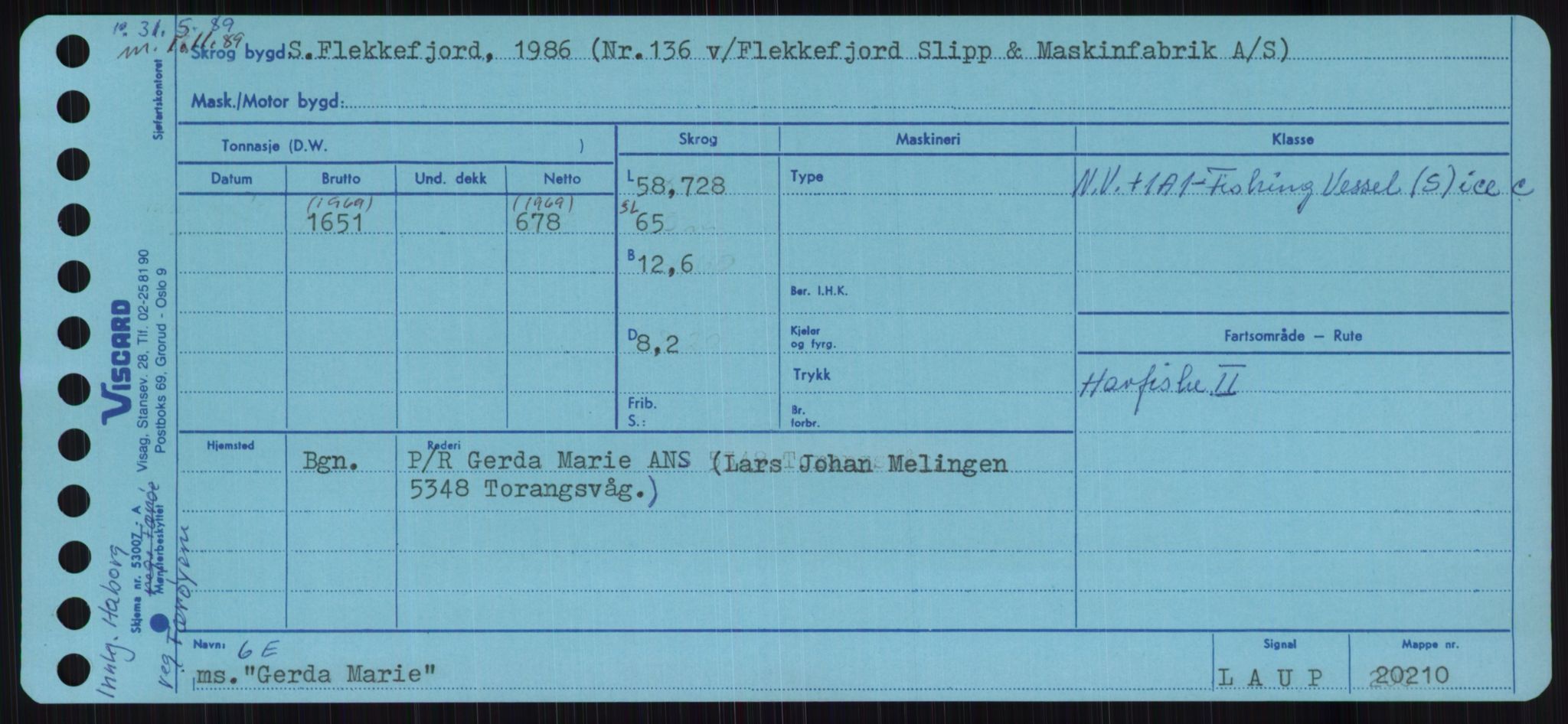 Sjøfartsdirektoratet med forløpere, Skipsmålingen, RA/S-1627/H/Ha/L0002/0002: Fartøy, Eik-Hill / Fartøy, G-Hill, p. 107