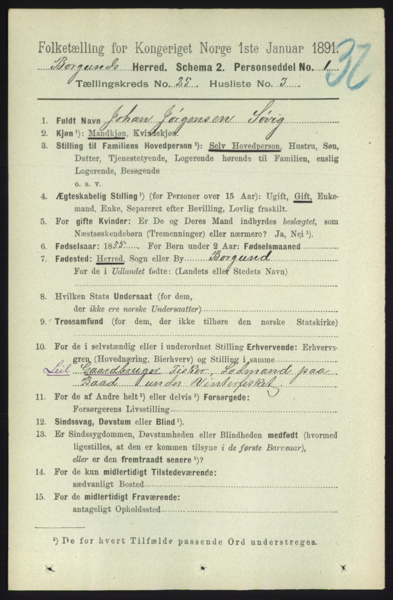 RA, 1891 census for 1531 Borgund, 1891, p. 7269