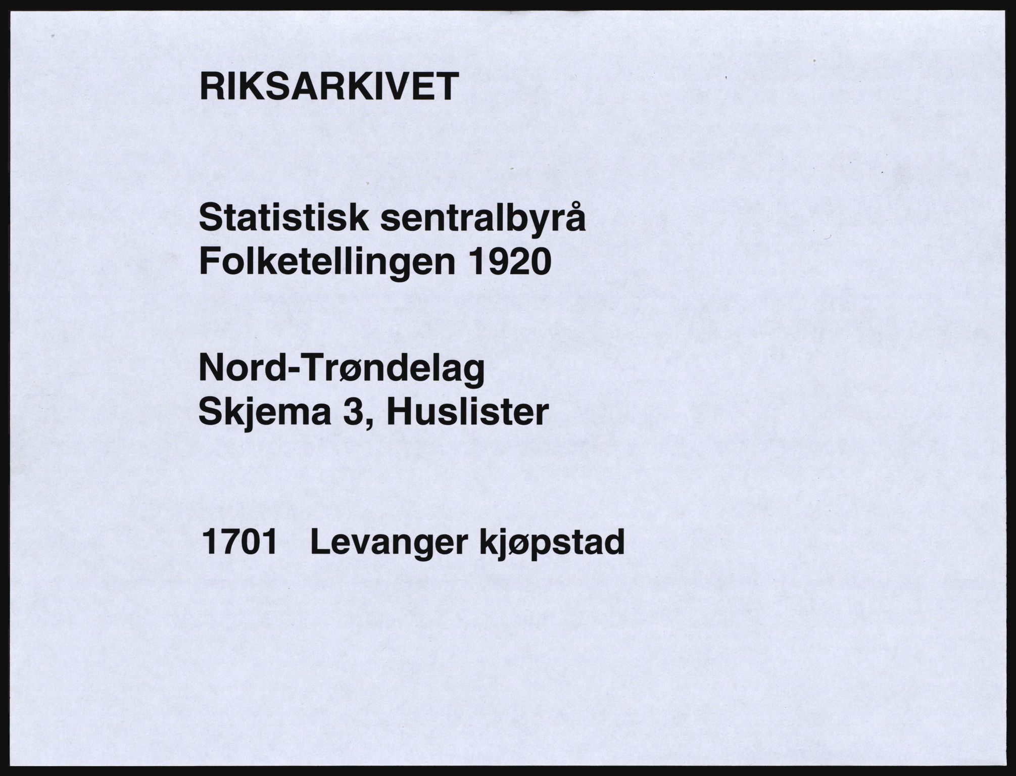 SAT, 1920 census for Levanger town, 1920, p. 16