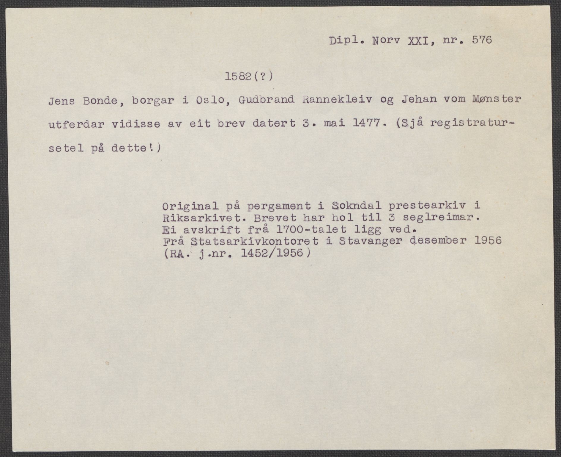 Riksarkivets diplomsamling, AV/RA-EA-5965/F15/L0031: Prestearkiv - Aust-Agder, Vest-Agder og Rogaland, 1575-1768, p. 119