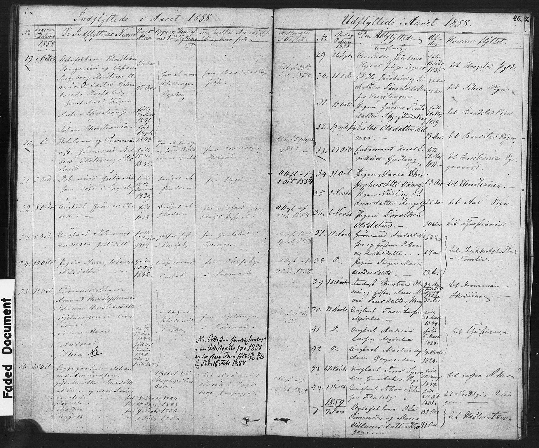 Enebakk prestekontor Kirkebøker, SAO/A-10171c/F/Fa/L0014: Parish register (official) no. I 14, 1833-1878, p. 46