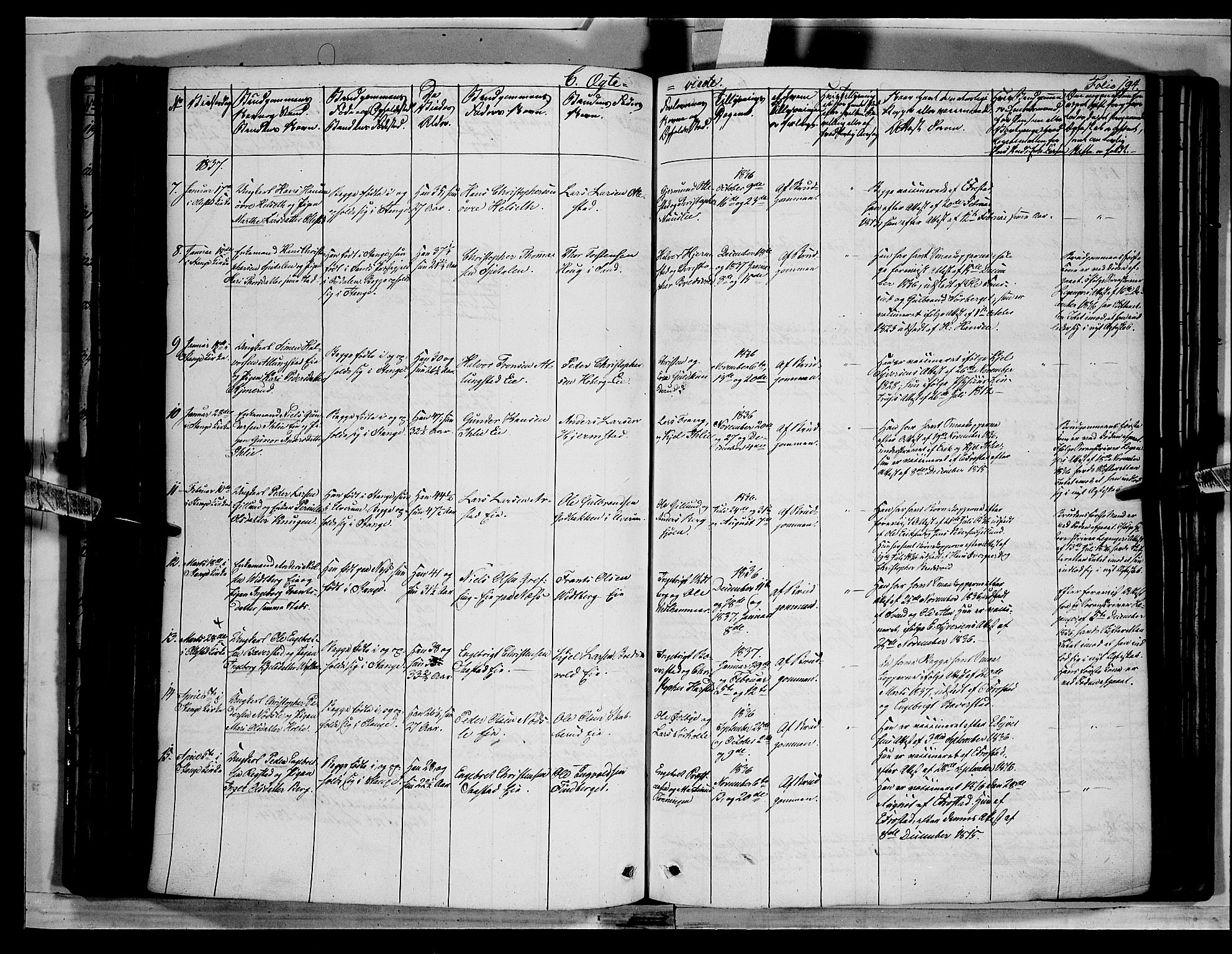 Stange prestekontor, AV/SAH-PREST-002/K/L0010: Parish register (official) no. 10, 1835-1845, p. 194