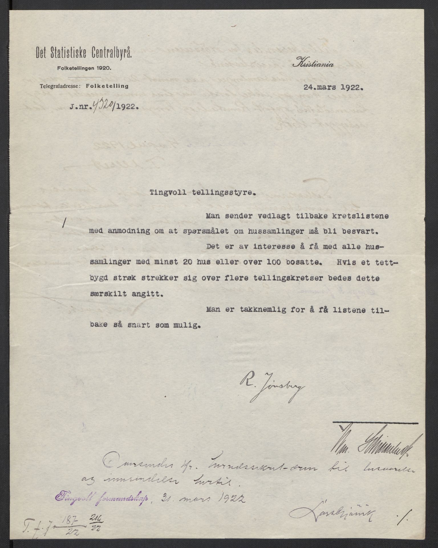 SAT, 1920 census for Tingvoll, 1920, p. 4