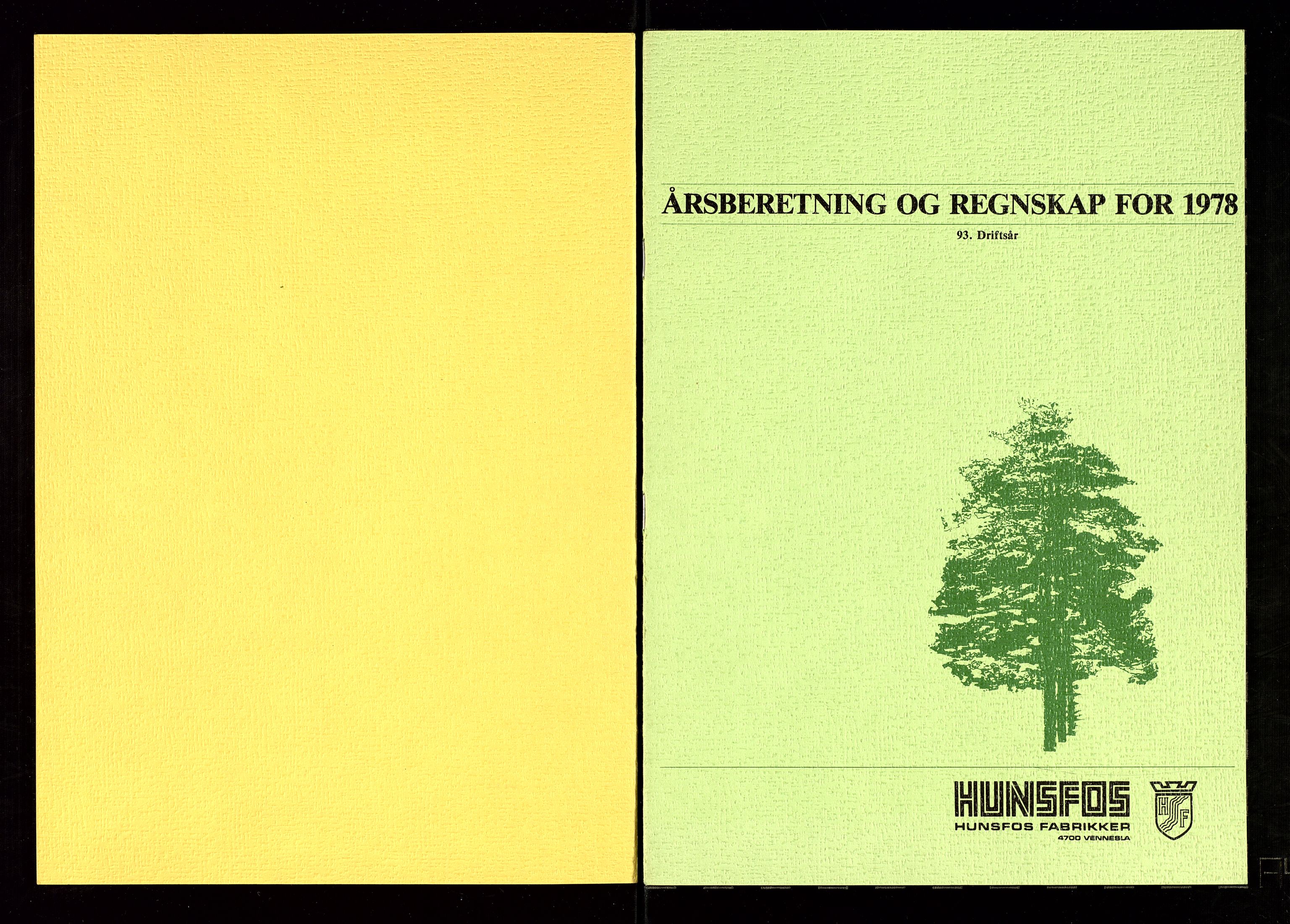 Hunsfos fabrikker, SAK/D/1440/01/L0001/0003: Vedtekter, anmeldelser og årsberetninger / Årsberetninger og regnskap, 1918-1989, p. 400