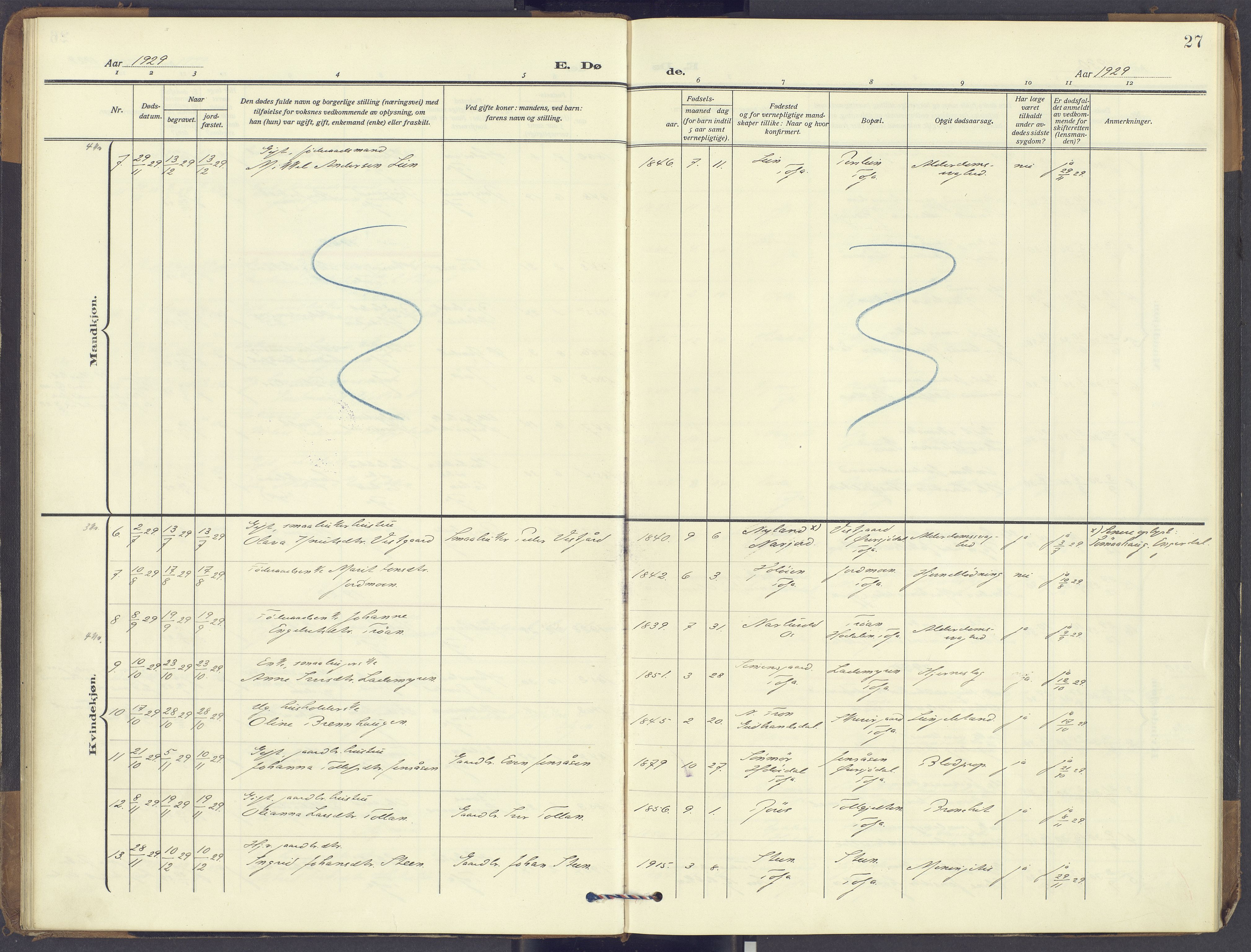 Tolga prestekontor, SAH/PREST-062/K/L0018: Parish register (official) no. 18, 1911-1989, p. 27