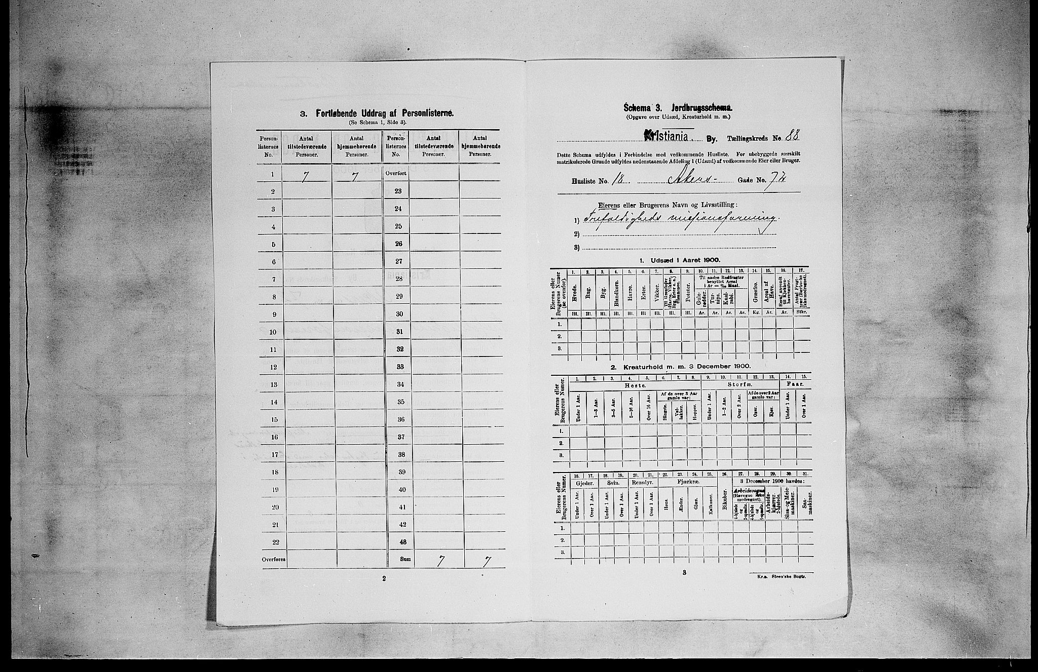 SAO, 1900 census for Kristiania, 1900, p. 1548