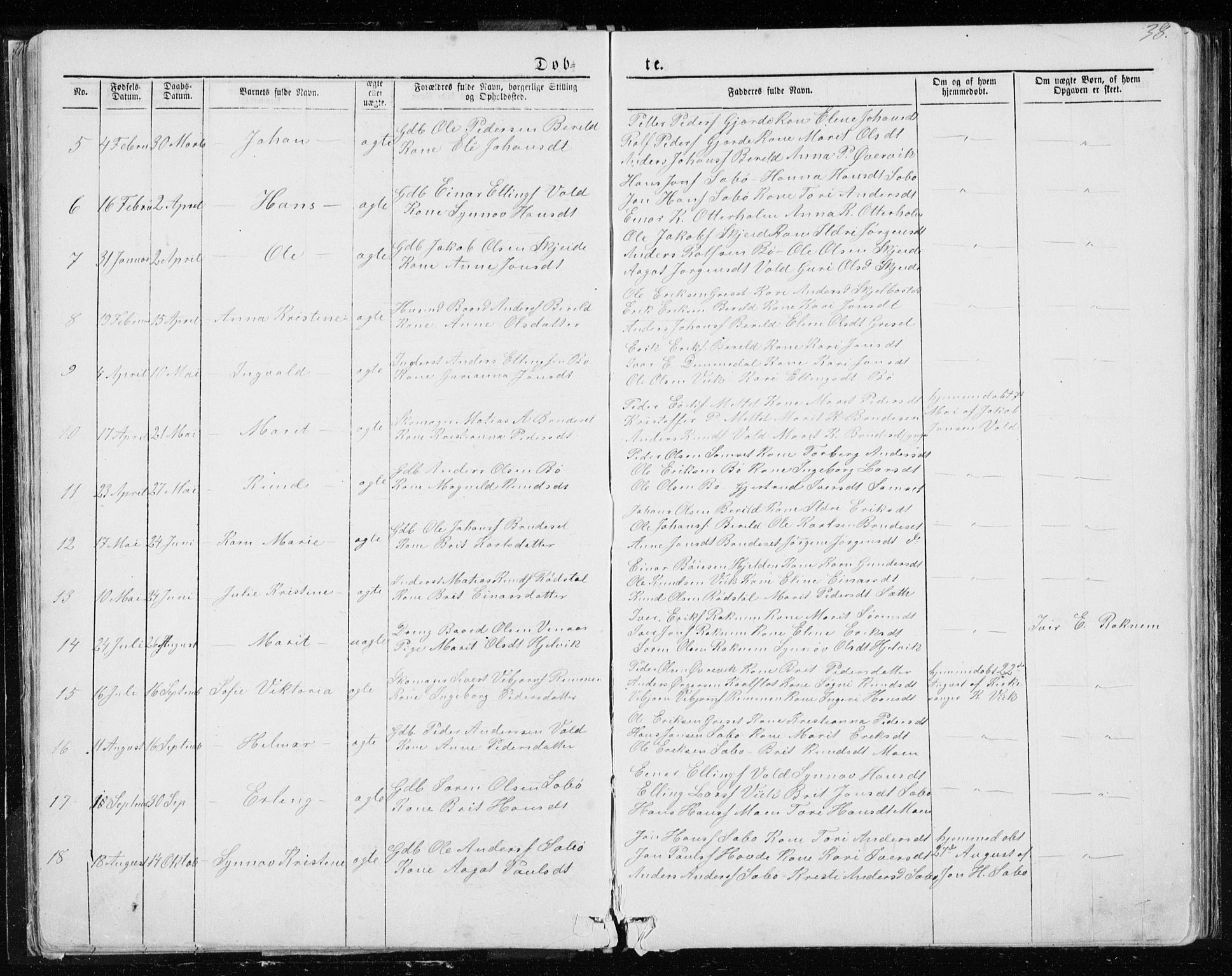 Ministerialprotokoller, klokkerbøker og fødselsregistre - Møre og Romsdal, SAT/A-1454/543/L0564: Parish register (copy) no. 543C02, 1867-1915, p. 38