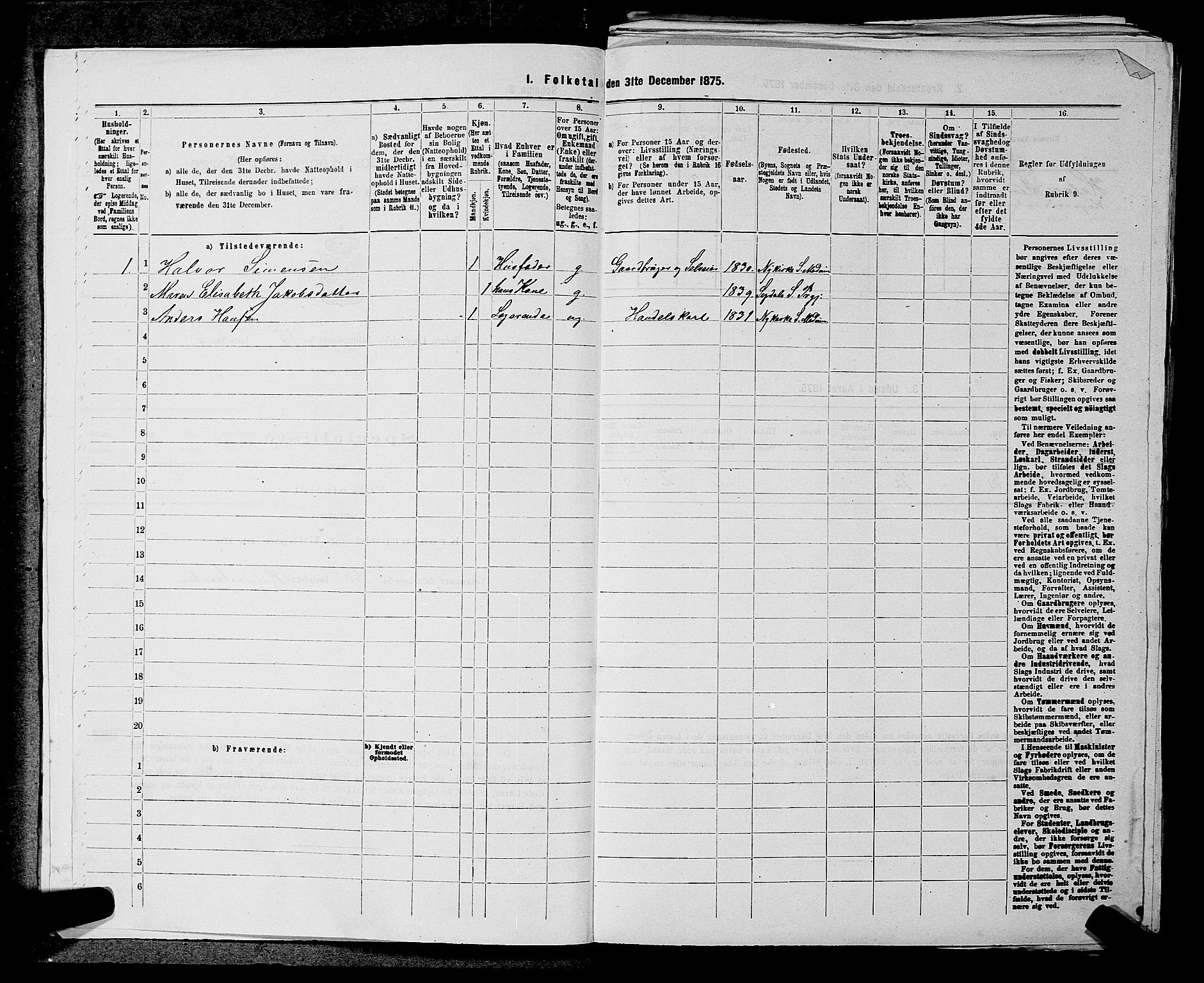 SAKO, 1875 census for 0623P Modum, 1875, p. 1790