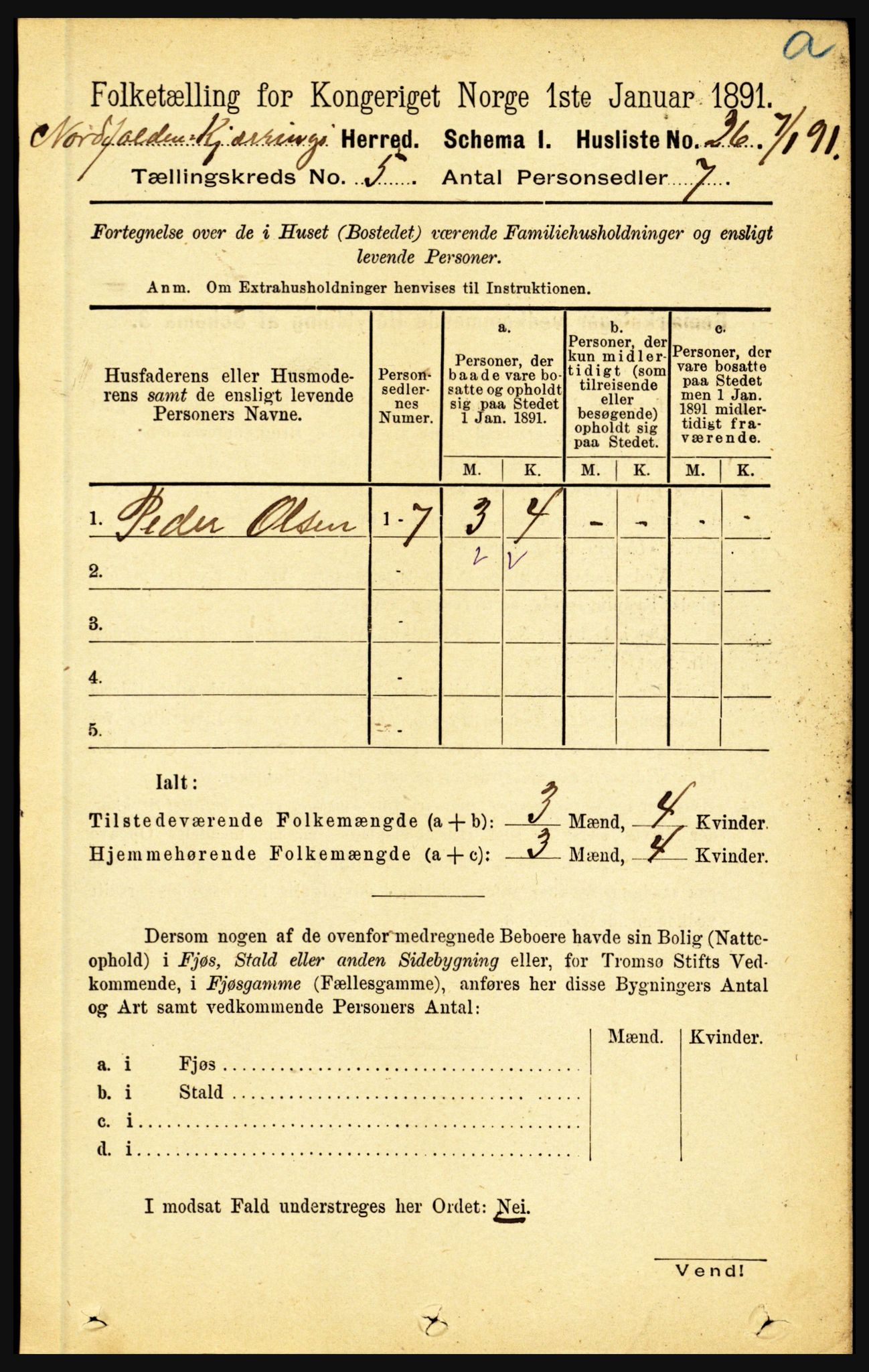 RA, 1891 census for 1846 Nordfold-Kjerringøy, 1891, p. 1152