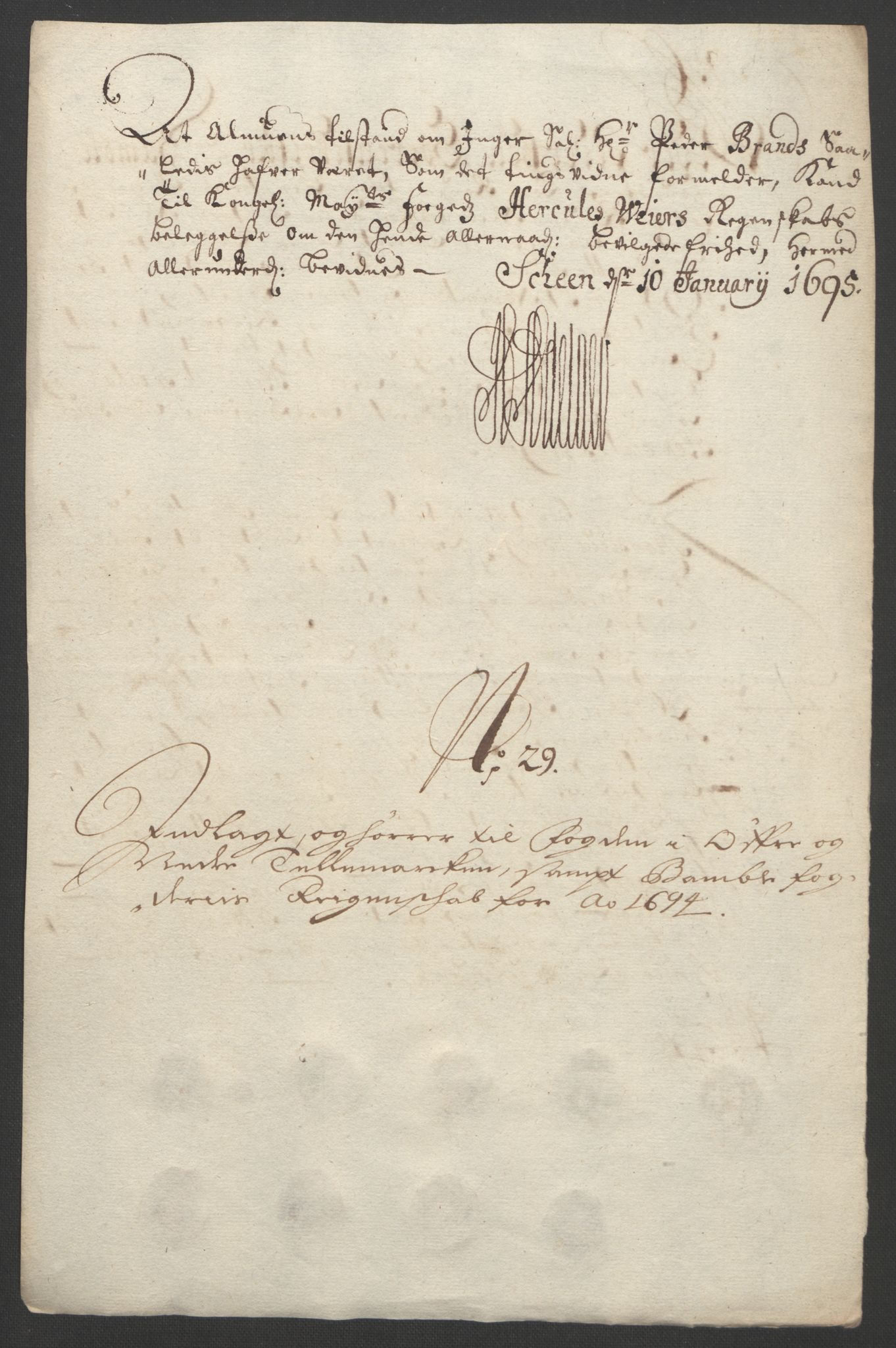 Rentekammeret inntil 1814, Reviderte regnskaper, Fogderegnskap, AV/RA-EA-4092/R36/L2092: Fogderegnskap Øvre og Nedre Telemark og Bamble, 1694, p. 238