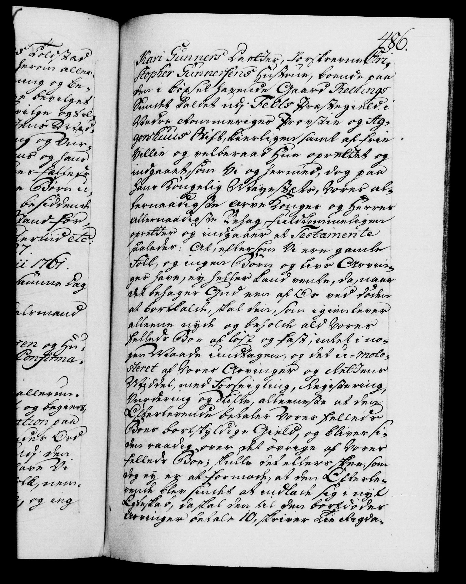 Danske Kanselli 1572-1799, AV/RA-EA-3023/F/Fc/Fca/Fcaa/L0041: Norske registre, 1760-1762, p. 486a