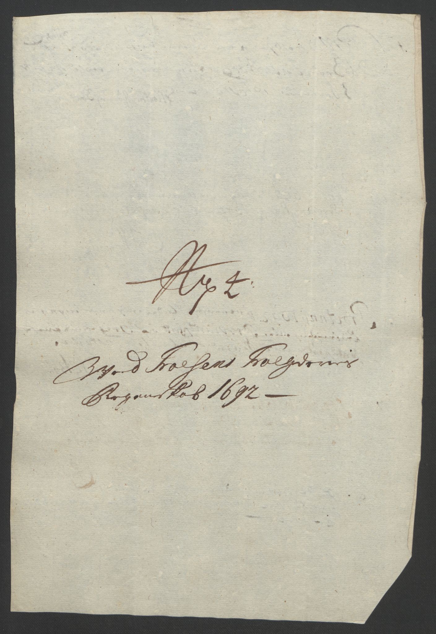 Rentekammeret inntil 1814, Reviderte regnskaper, Fogderegnskap, AV/RA-EA-4092/R57/L3849: Fogderegnskap Fosen, 1692-1693, p. 261