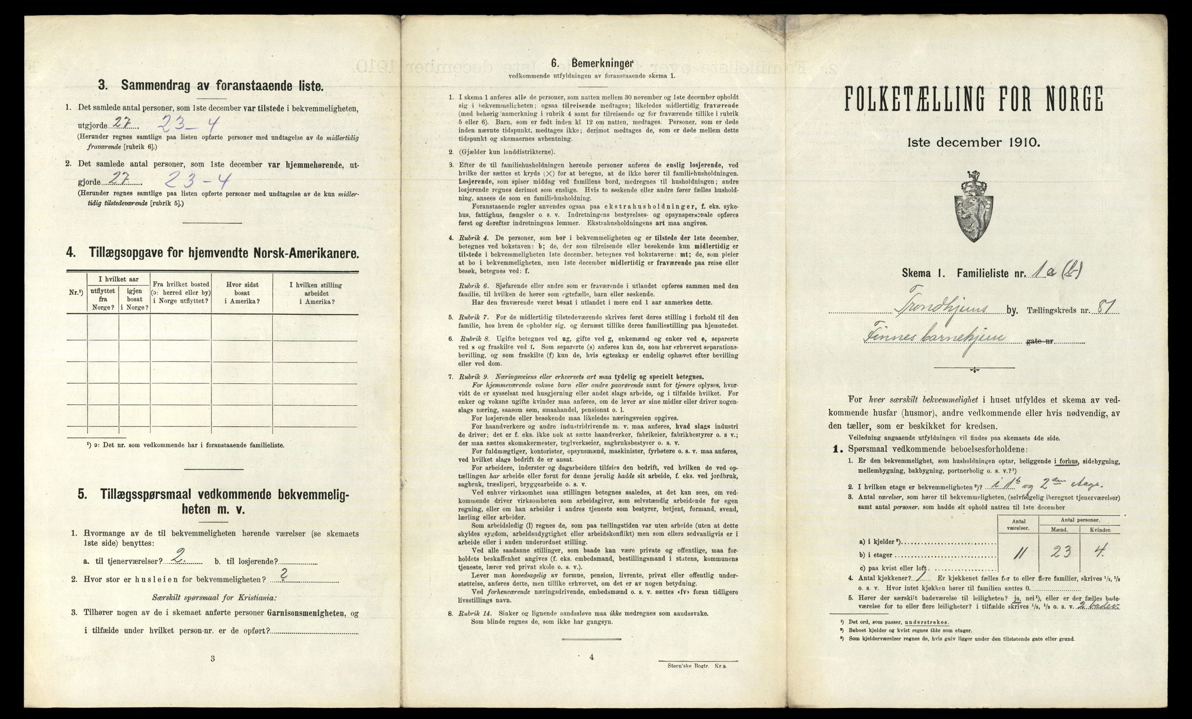 RA, 1910 census for Trondheim, 1910, p. 24711