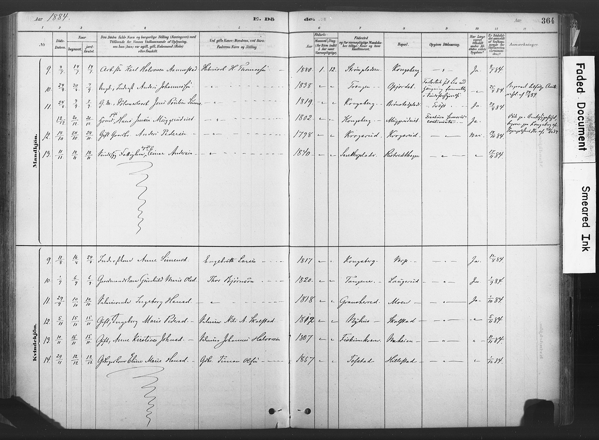 Sandsvær kirkebøker, AV/SAKO-A-244/F/Fd/L0001: Parish register (official) no. IV 1, 1878-1906, p. 364