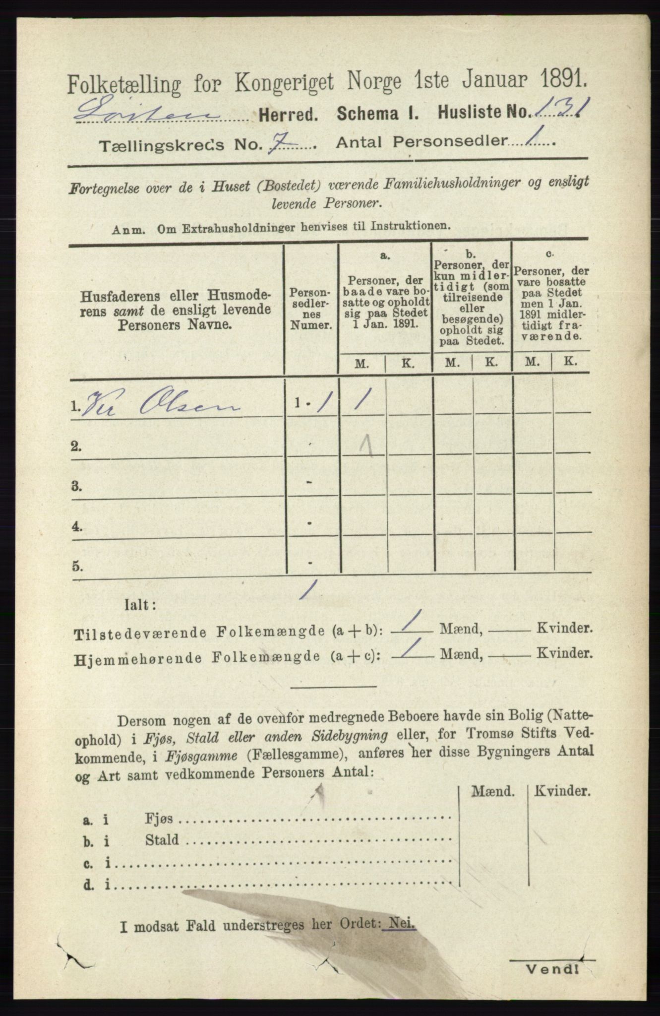 RA, 1891 census for 0415 Løten, 1891, p. 4399