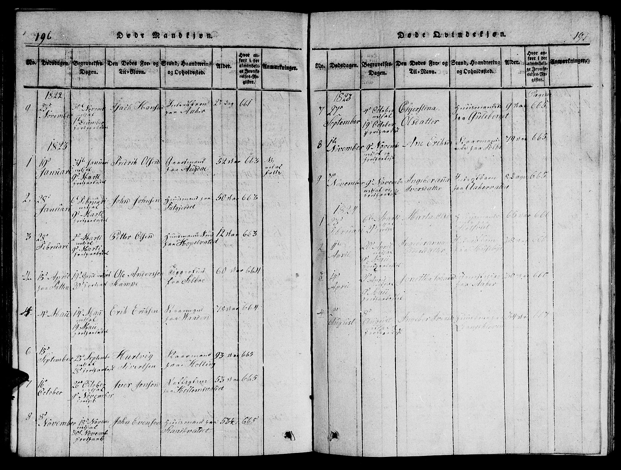 Ministerialprotokoller, klokkerbøker og fødselsregistre - Nord-Trøndelag, SAT/A-1458/714/L0132: Parish register (copy) no. 714C01, 1817-1824, p. 196-197