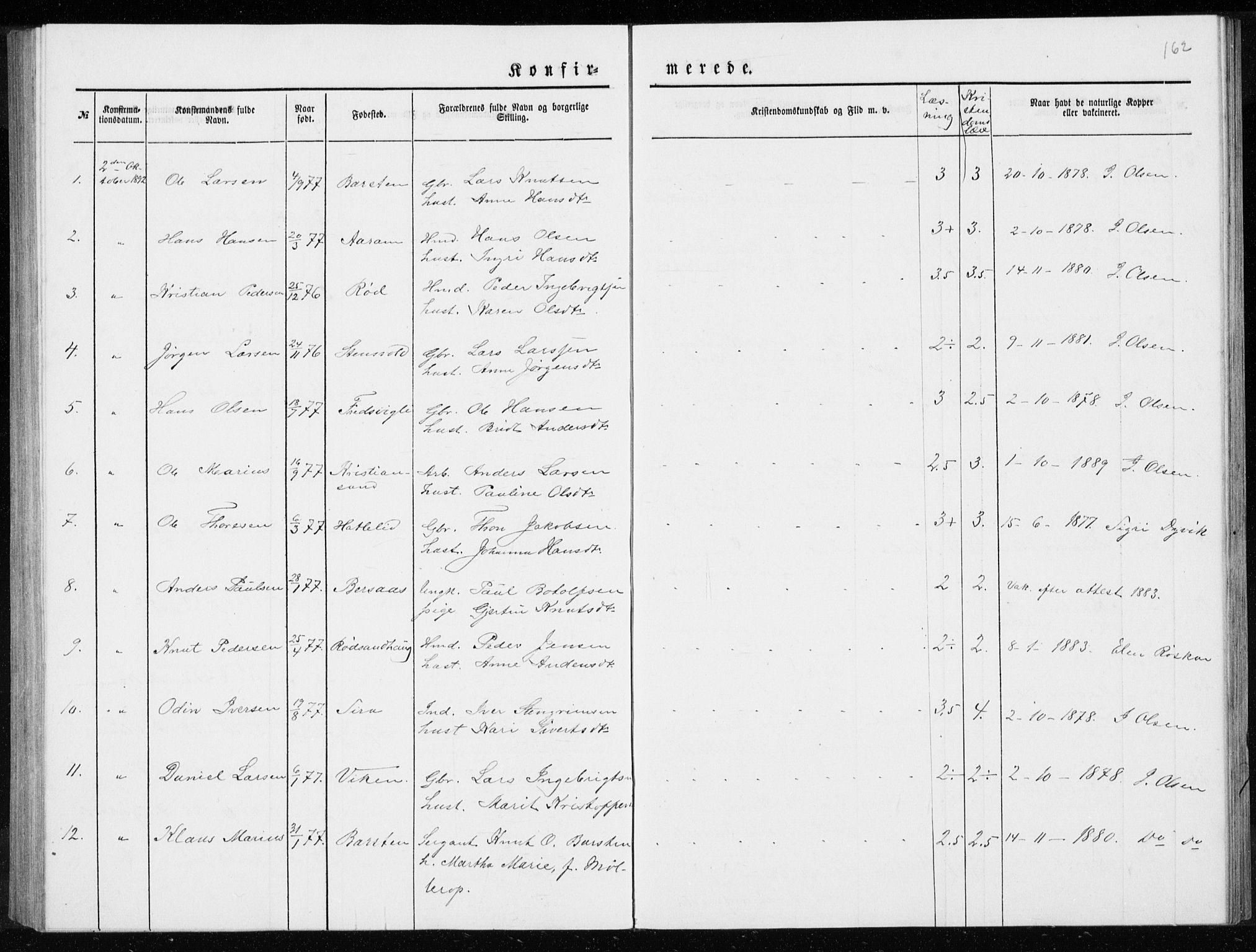 Ministerialprotokoller, klokkerbøker og fødselsregistre - Møre og Romsdal, SAT/A-1454/551/L0631: Parish register (copy) no. 551C03, 1886-1894, p. 162