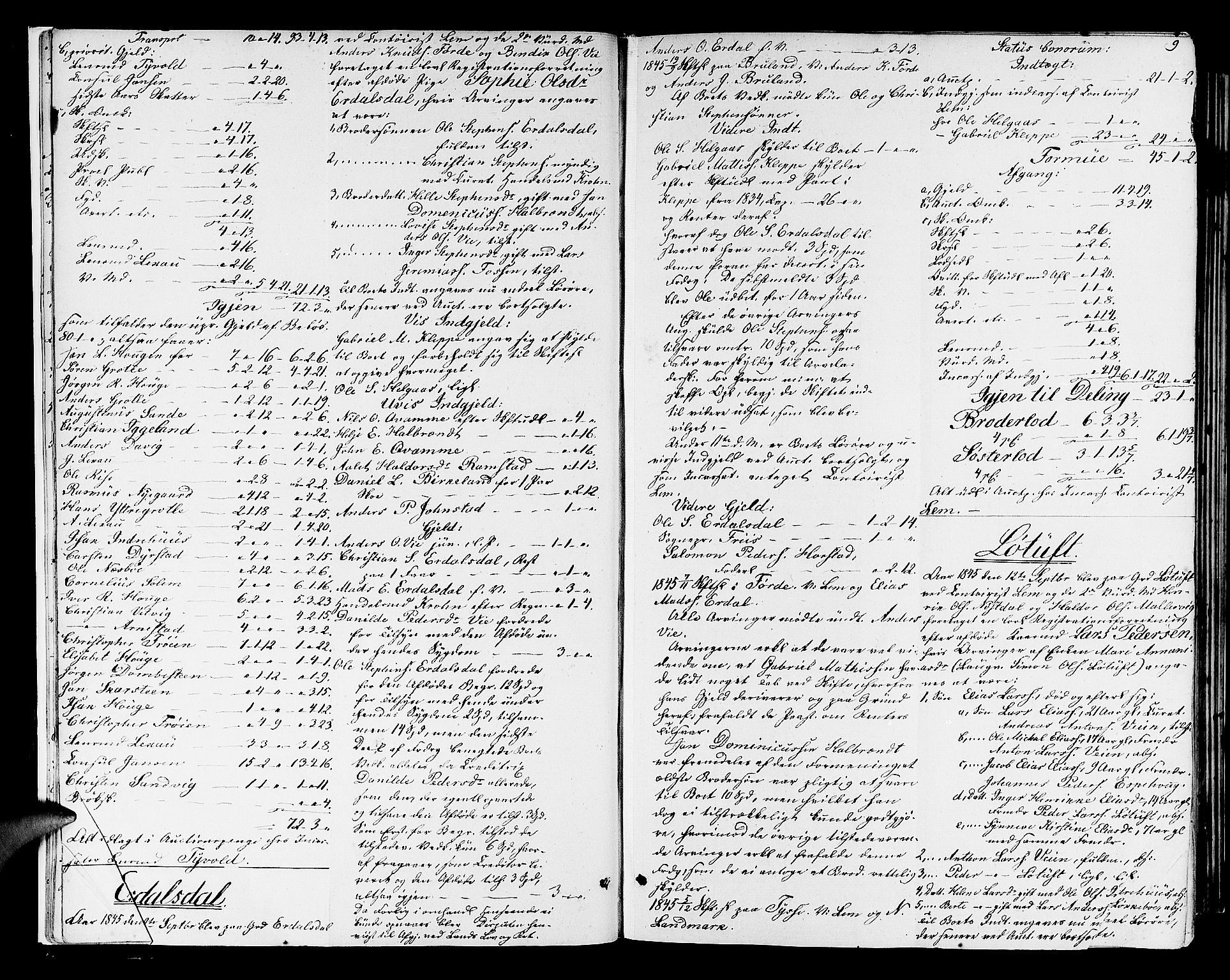 Sunnfjord tingrett, AV/SAB-A-3201/1/H/Ha/Had/L0020: Skifteprotokioll, 1845-1853, p. 8b-9a