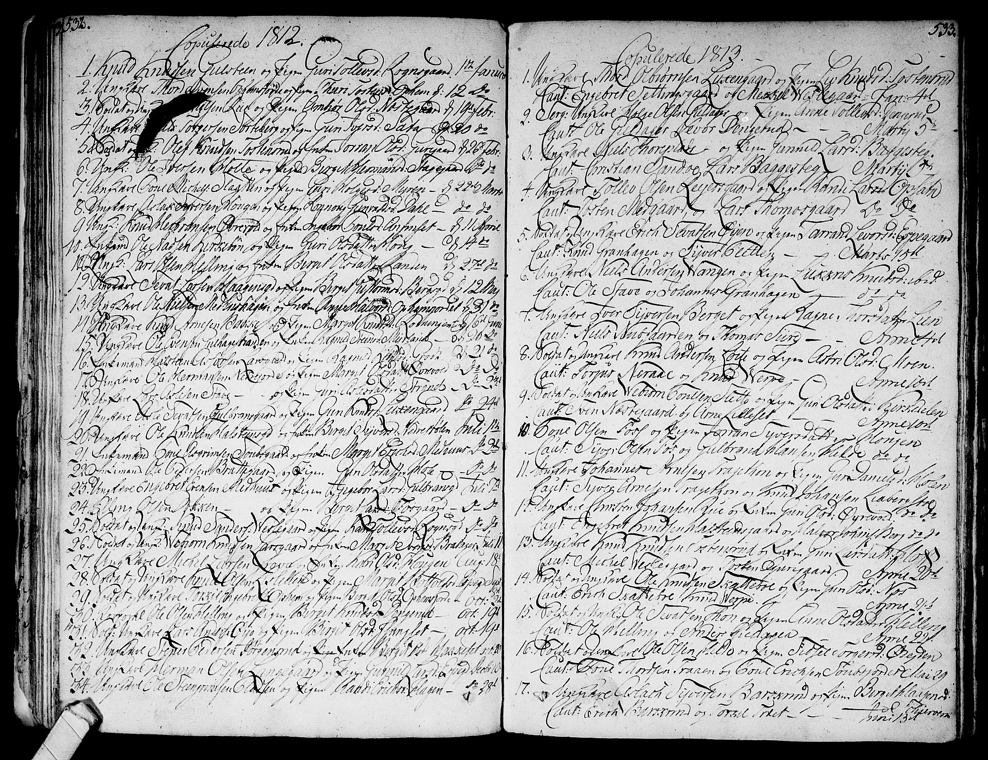 Ål kirkebøker, AV/SAKO-A-249/F/Fa/L0003: Parish register (official) no. I 3, 1807-1814, p. 532-533