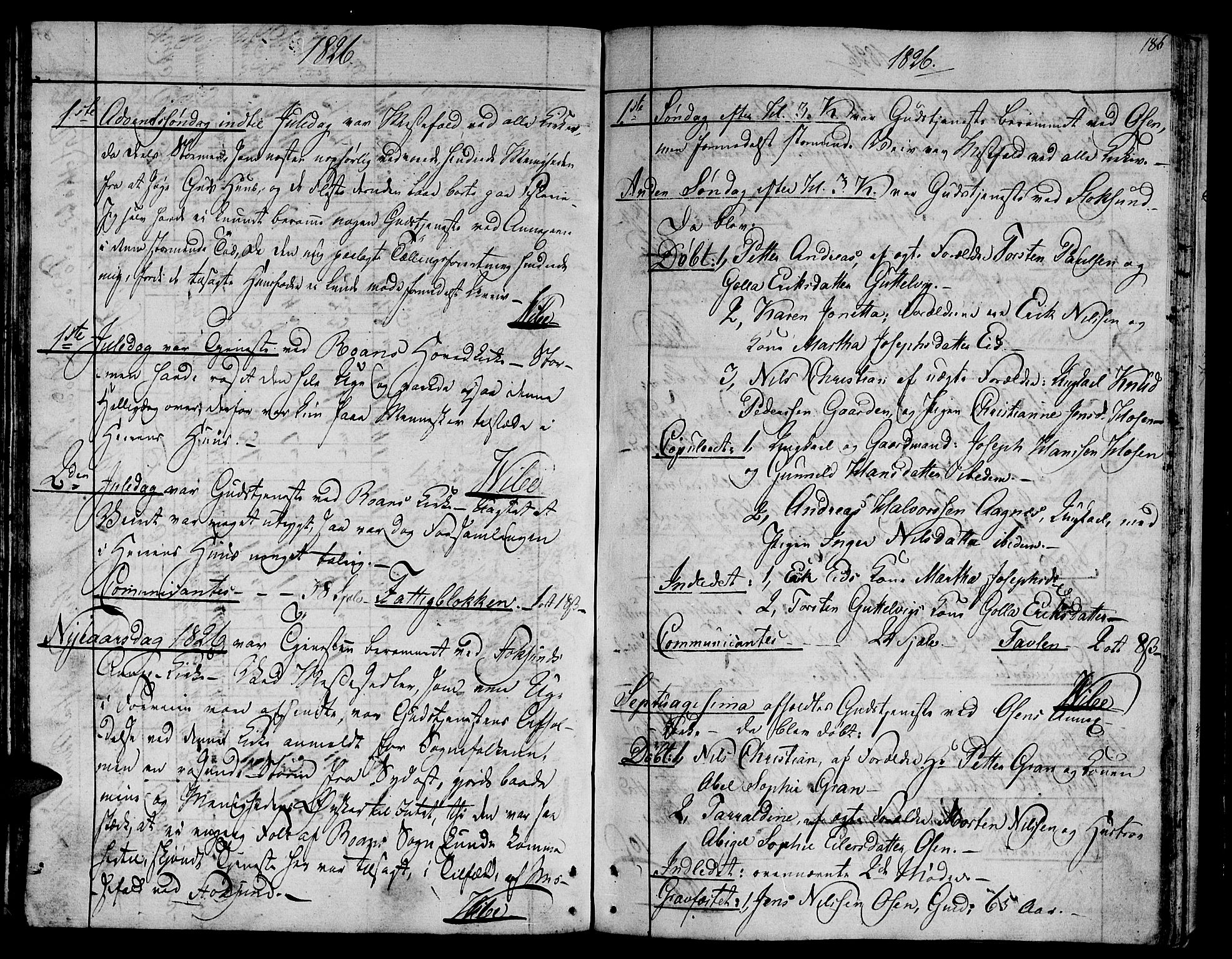 Ministerialprotokoller, klokkerbøker og fødselsregistre - Sør-Trøndelag, SAT/A-1456/657/L0701: Parish register (official) no. 657A02, 1802-1831, p. 186
