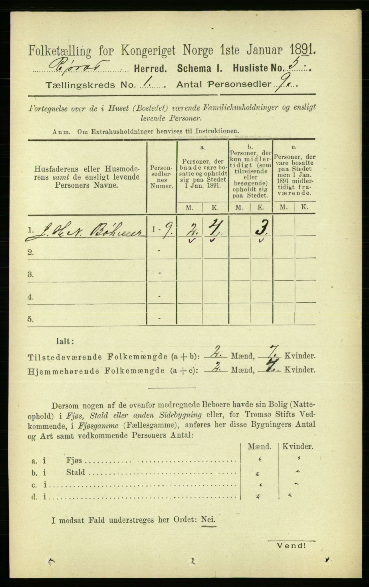 RA, 1891 census for 1640 Røros, 1891, p. 47