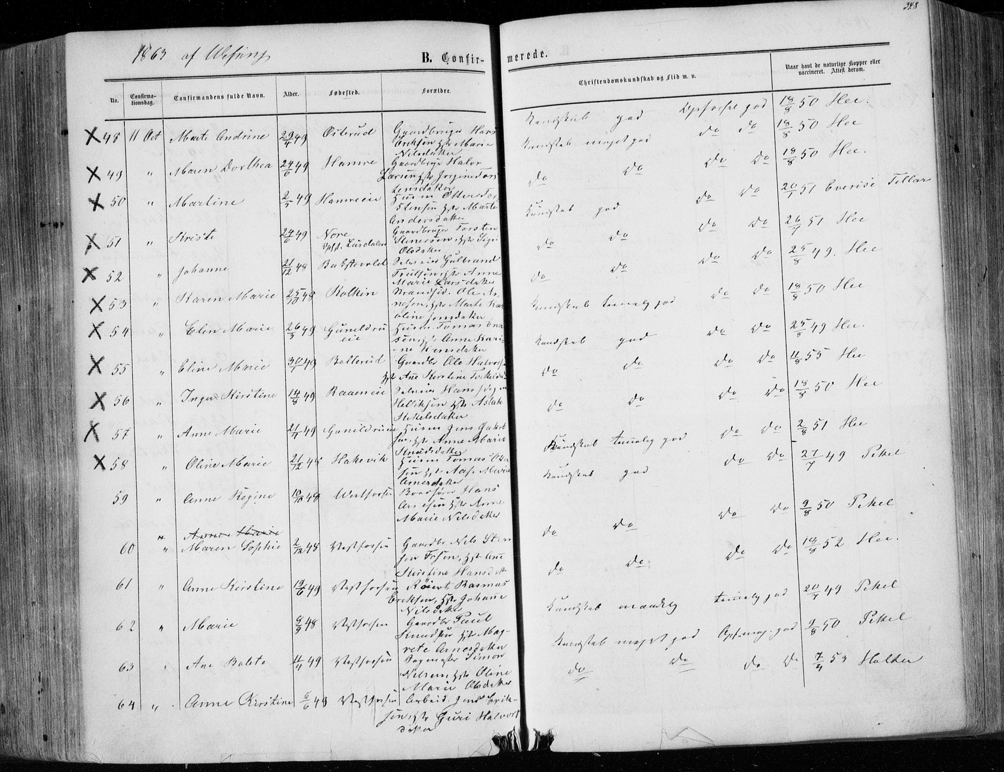 Eiker kirkebøker, AV/SAKO-A-4/F/Fa/L0016: Parish register (official) no. I 16, 1860-1868, p. 348