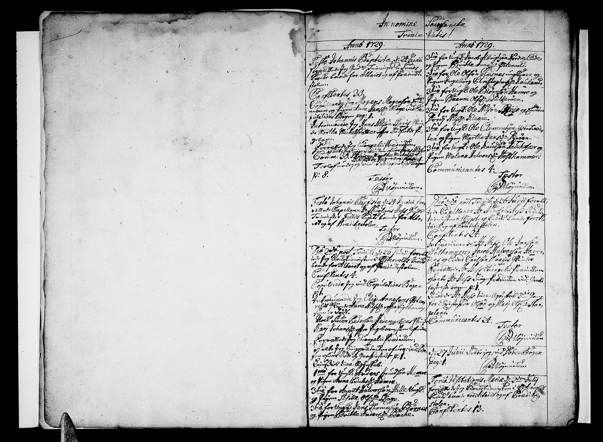 Sund sokneprestembete, AV/SAB-A-99930: Parish register (official) no. A 1, 1729-1740