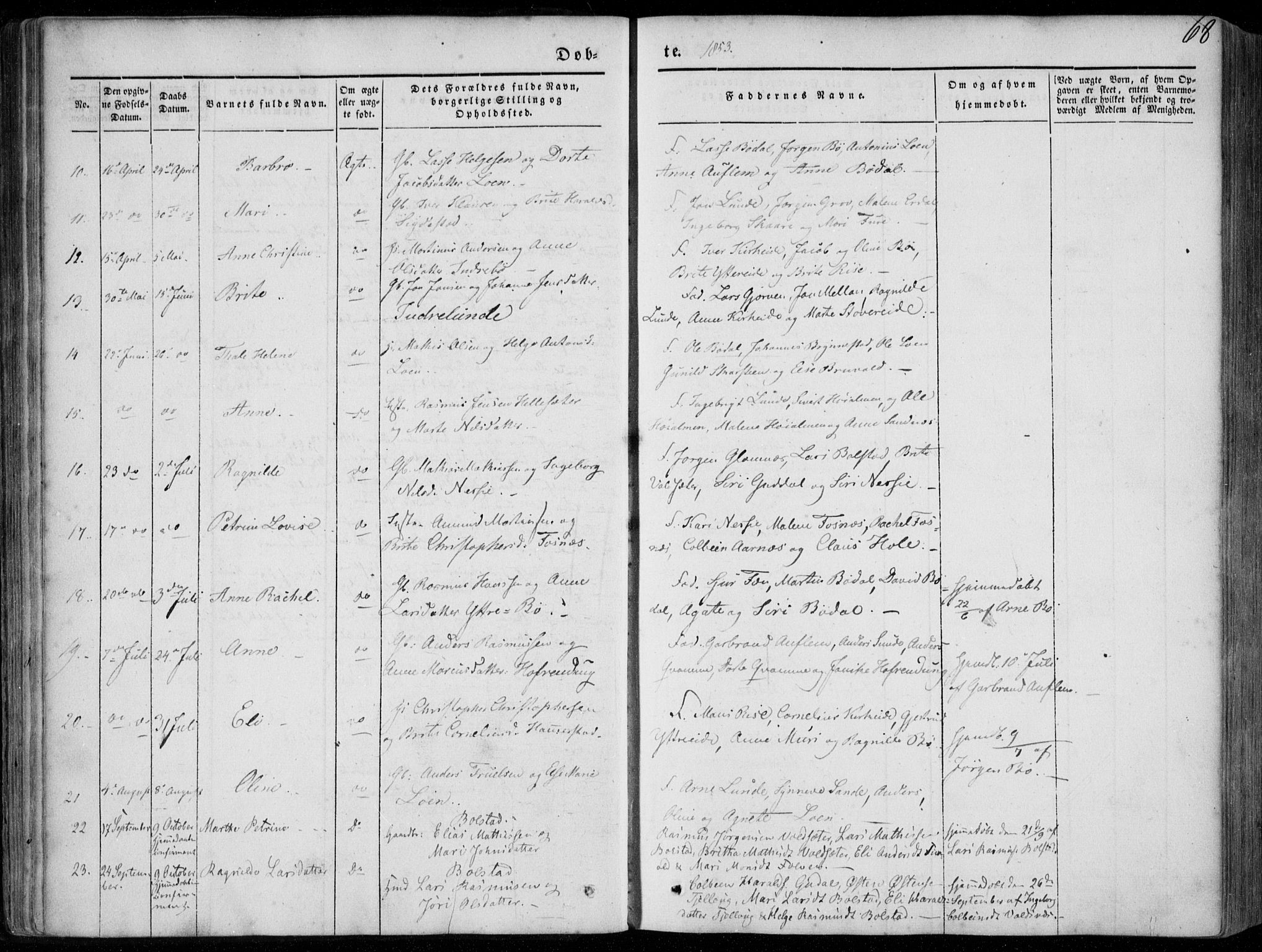 Stryn Sokneprestembete, AV/SAB-A-82501: Parish register (official) no. A 2, 1844-1861, p. 68